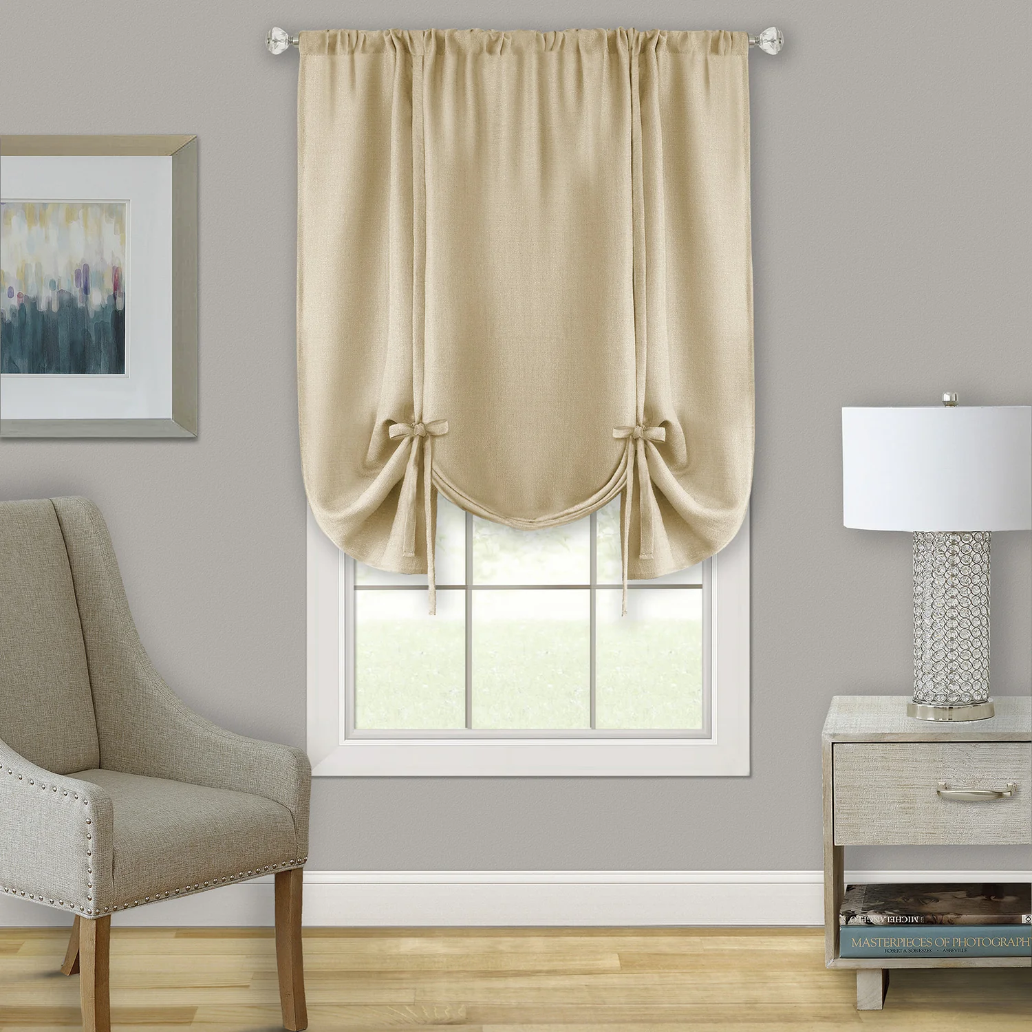 Darcy Decorative Tie Up Window Shade Curtain, 58x63 Inches - Image 6