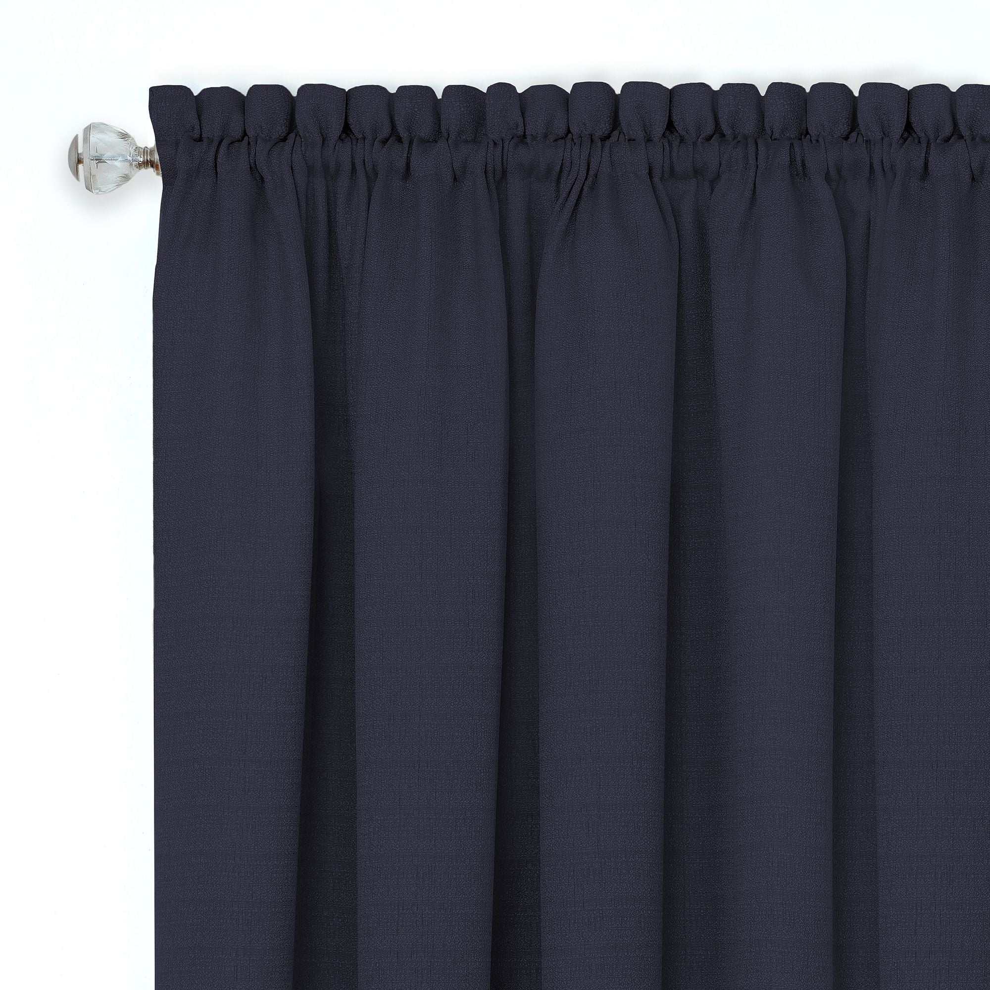 Darcy Rod Pocket Window Curtain Panel - 52x63 - Navy/White - Image 3
