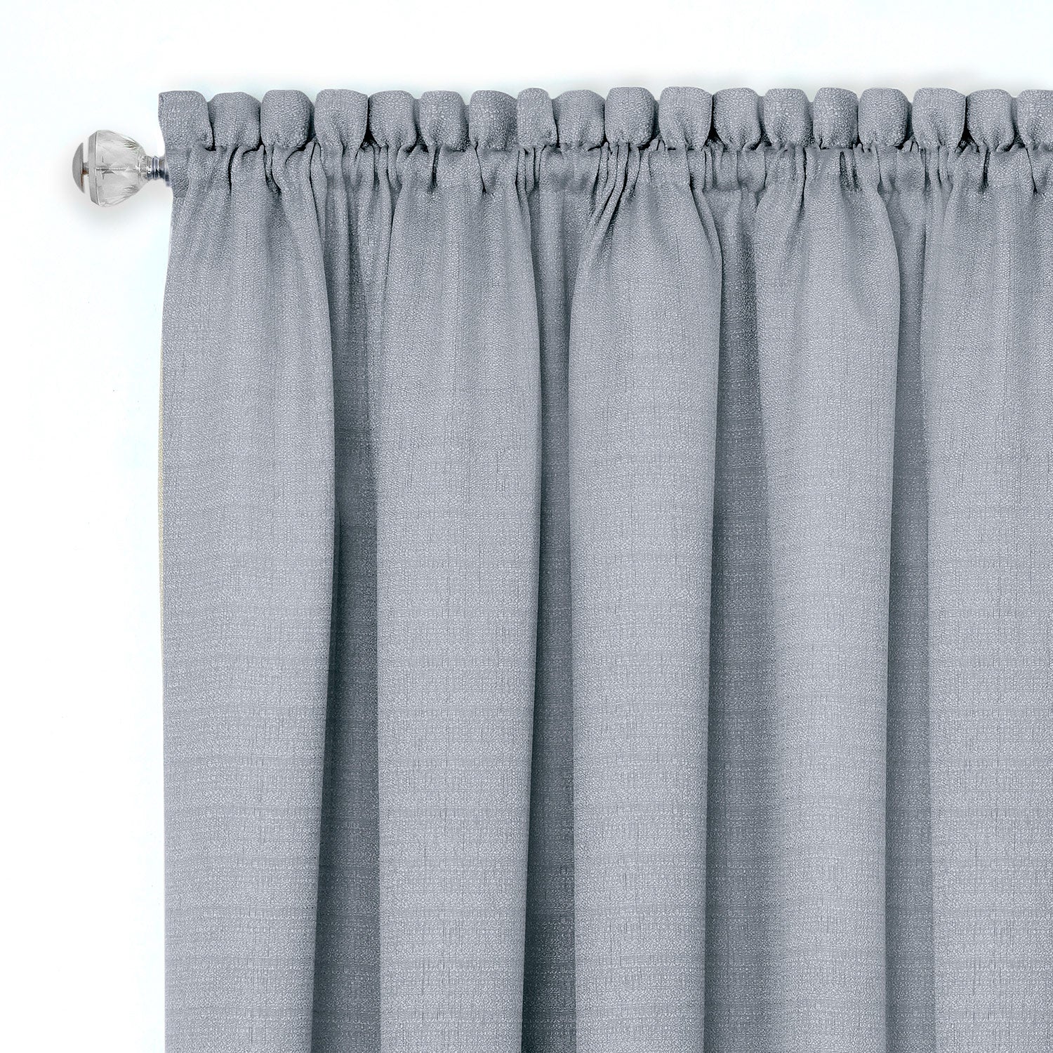 Darcy Textured Rod Pocket Window Panel, Grey-White, 52x84 Inches - Image 6