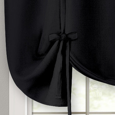 Darcy Window Curtain Tie Up Shade - 58x63 - Black - Image 3