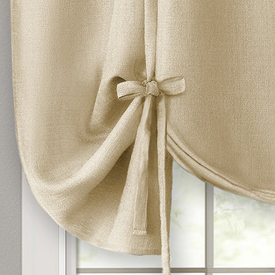 Darcy Window Curtain Tie Up Shade - 58x63 - Tan - Image 3