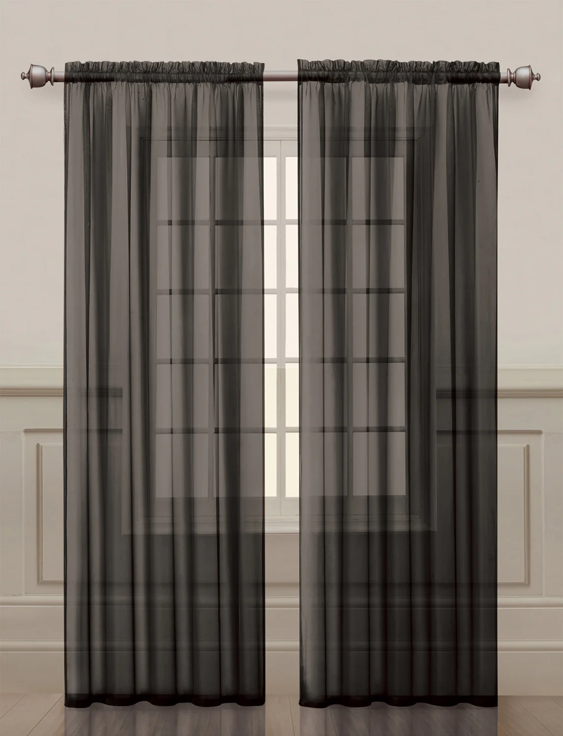 Diamond 2-Pack Sheer Rod Pocket Window Panel, 54x84 Inches - Image 11