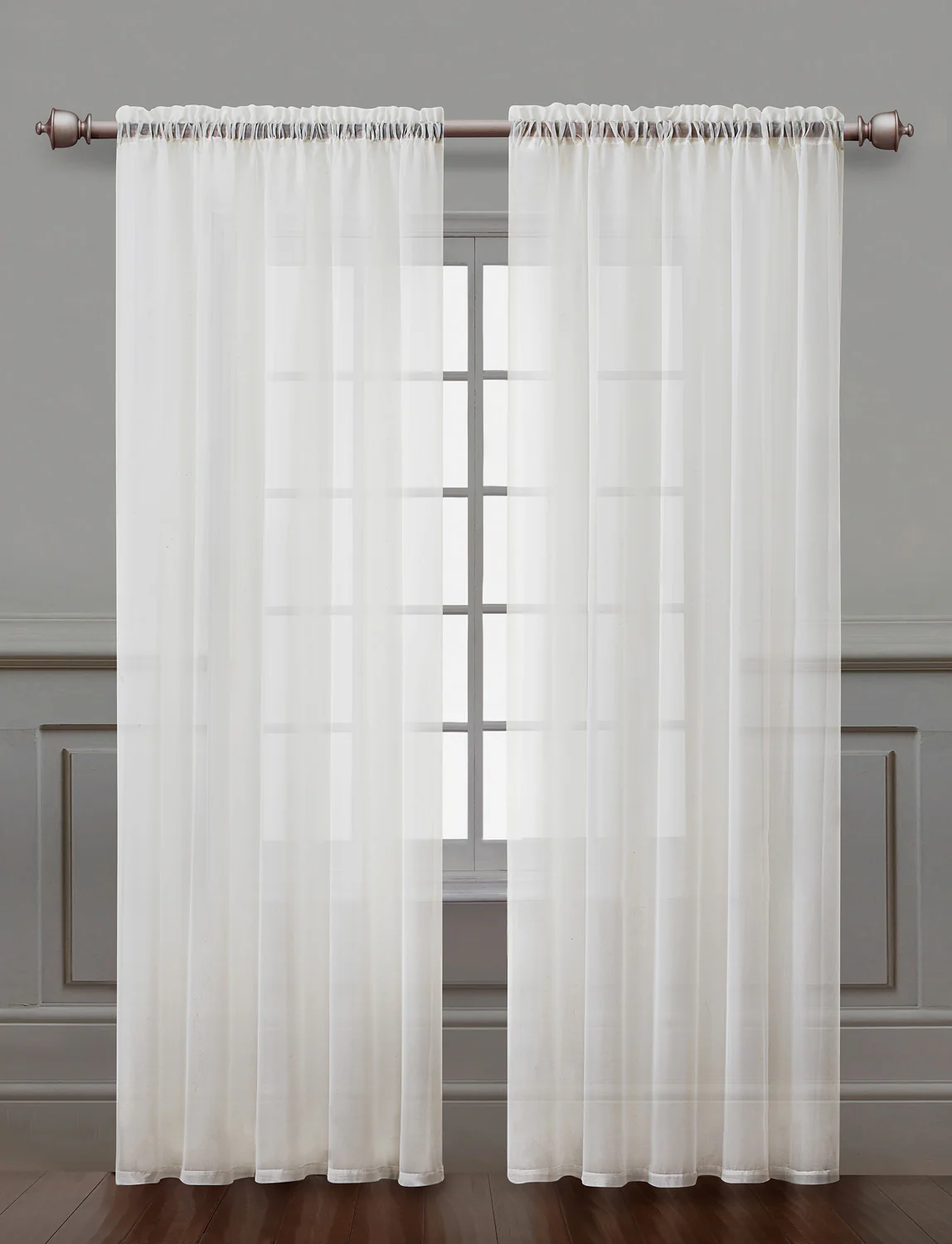 Diamond 2-Pack Sheer Rod Pocket Window Panel, 54x84 Inches - Image 46