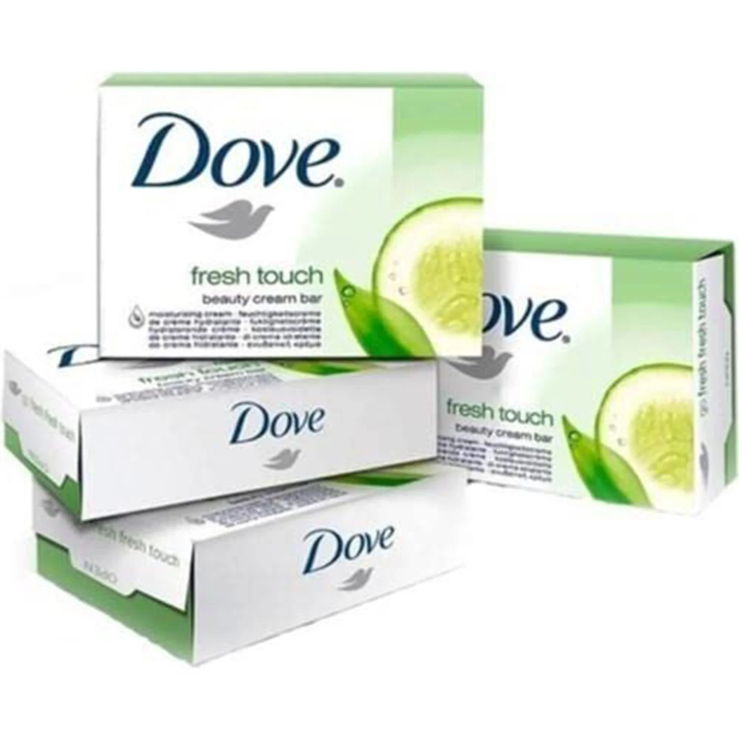 Dove Go Fresh Touch Beauty Cream Soap Bar Cucumber & Green Tea Scent, 4 Count, 3.17 Ounces