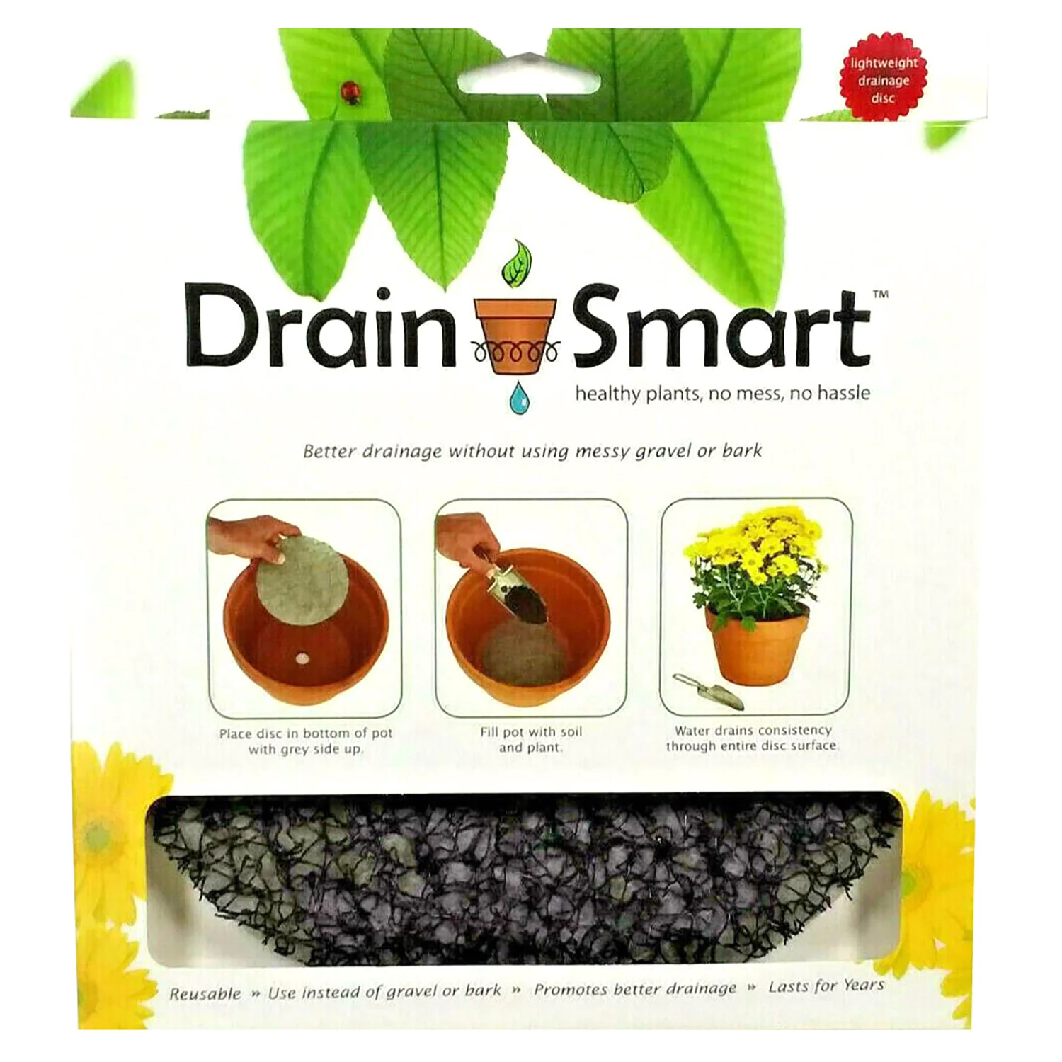 Drain-Smart 2-Pack Drainage Discs, Perfect for Outdoor-Indoors, 9 Inches - Image 2
