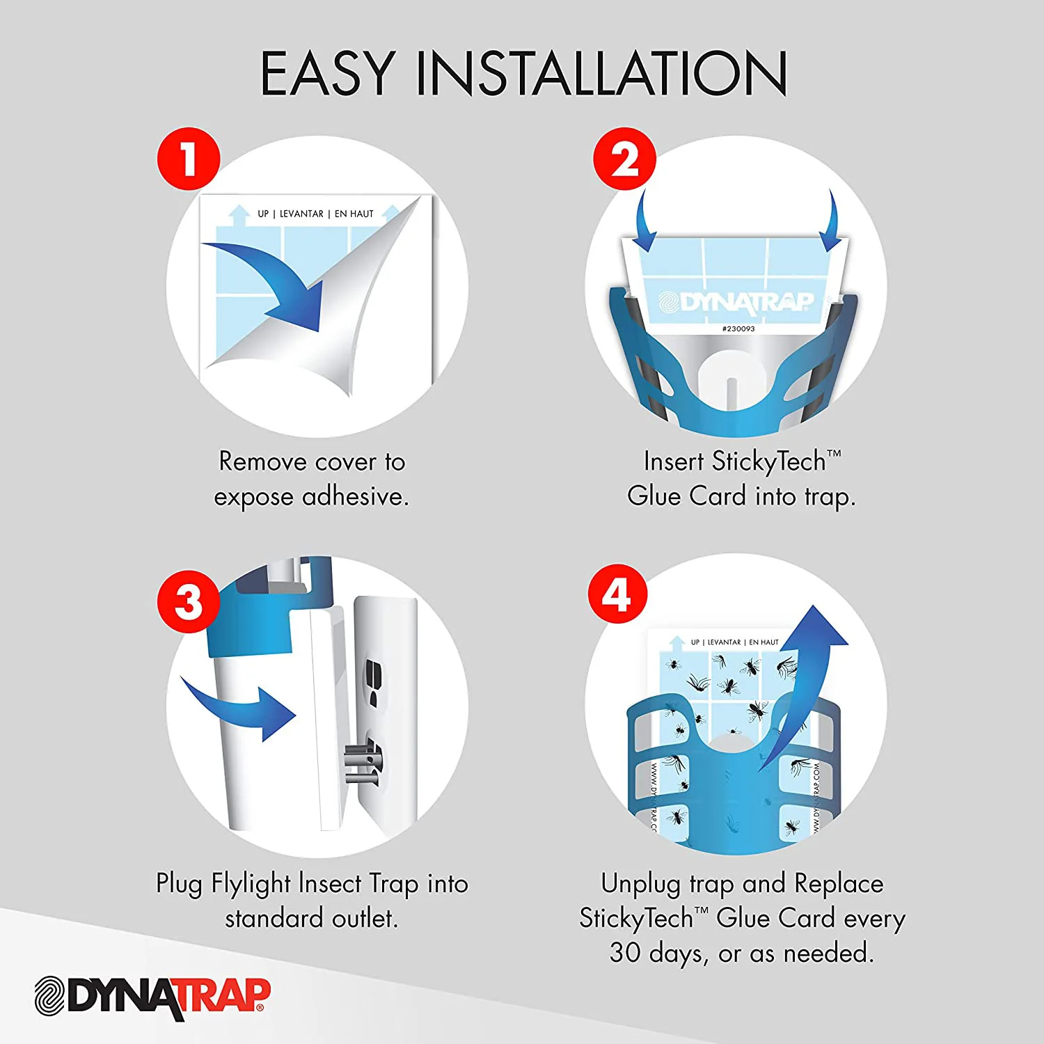 DynaTrap Flylight Indoor Plug-In Fly Trap with 2 AC Outlets, Black - Image 3