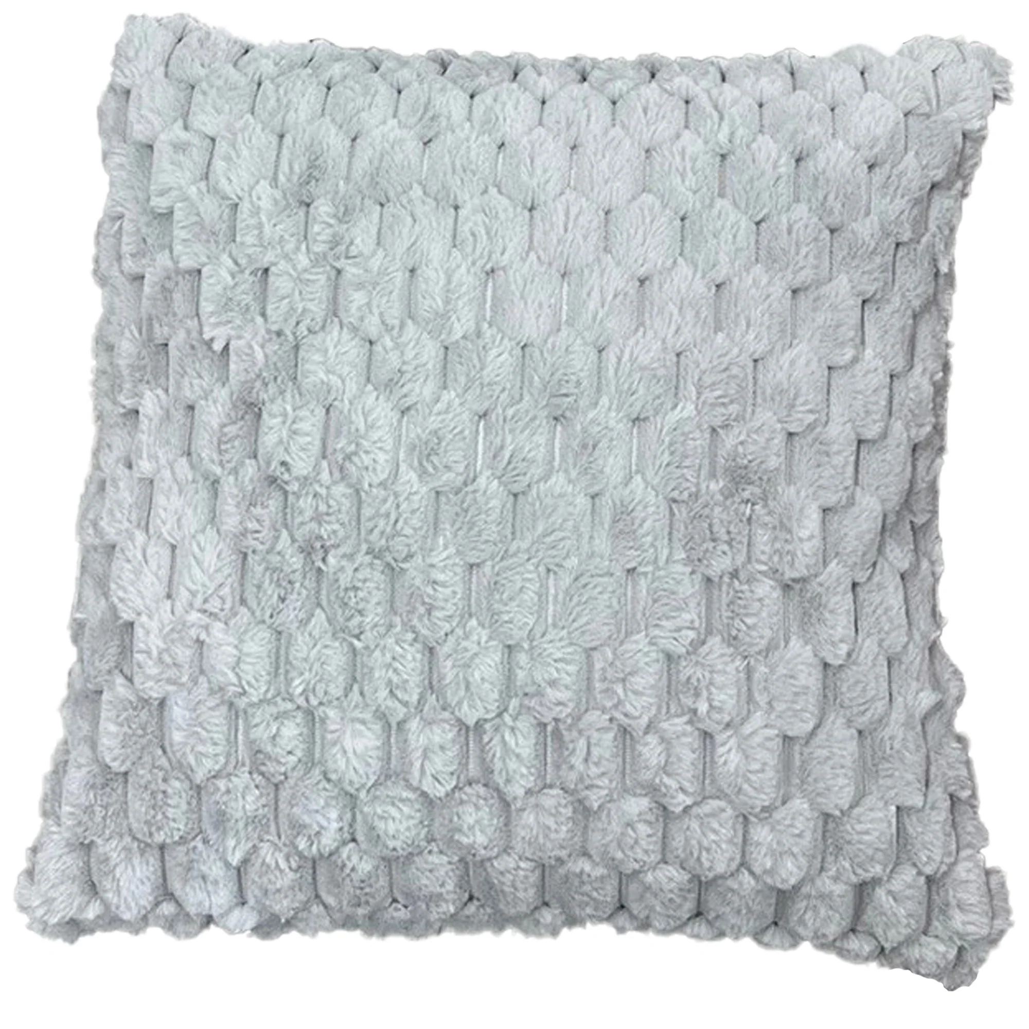 EClair Honeycomb Faux Fur Decorative Throw Pillow, 20x20 Inches - Image 2