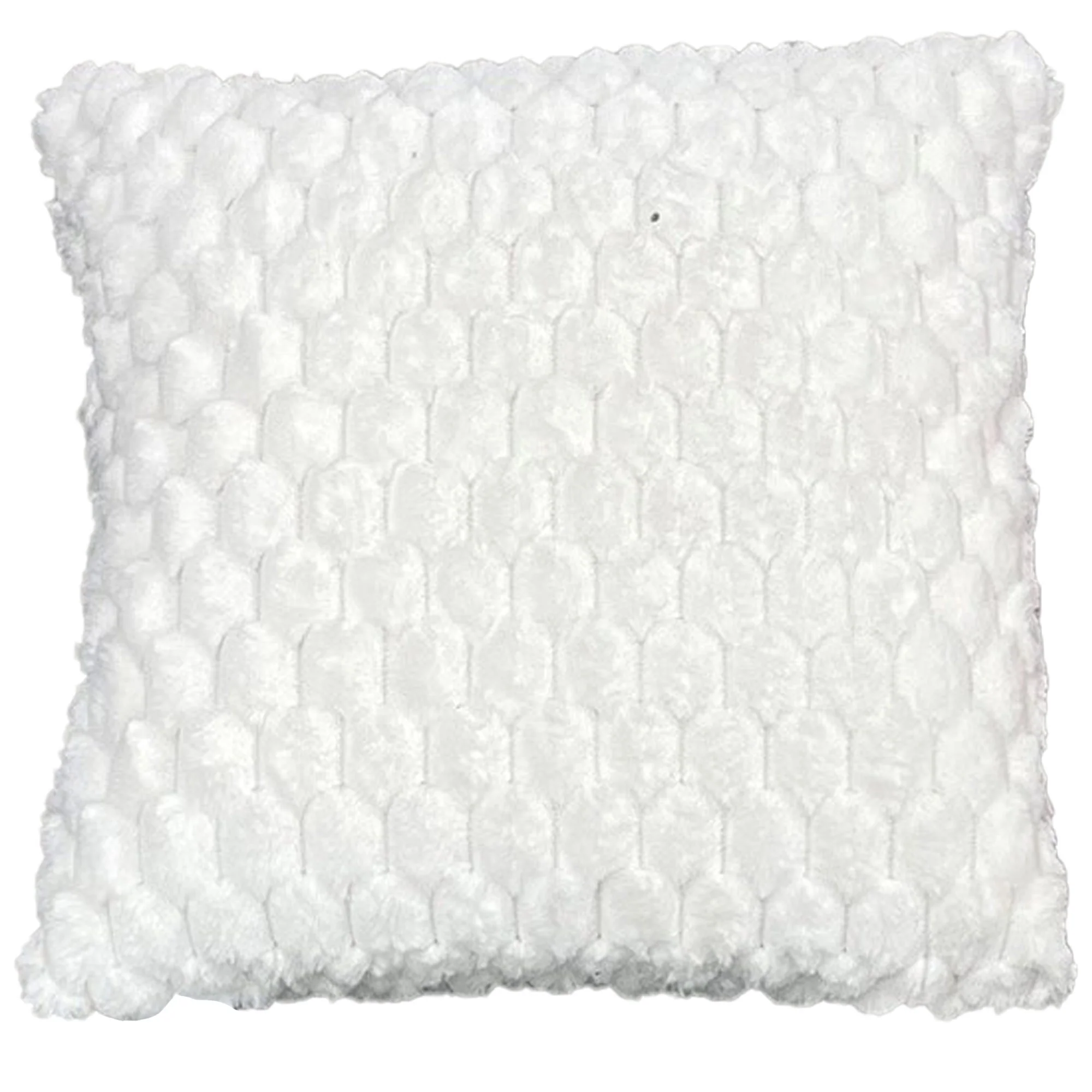 EClair Honeycomb Faux Fur Decorative Throw Pillow, 20x20 Inches - Image 5