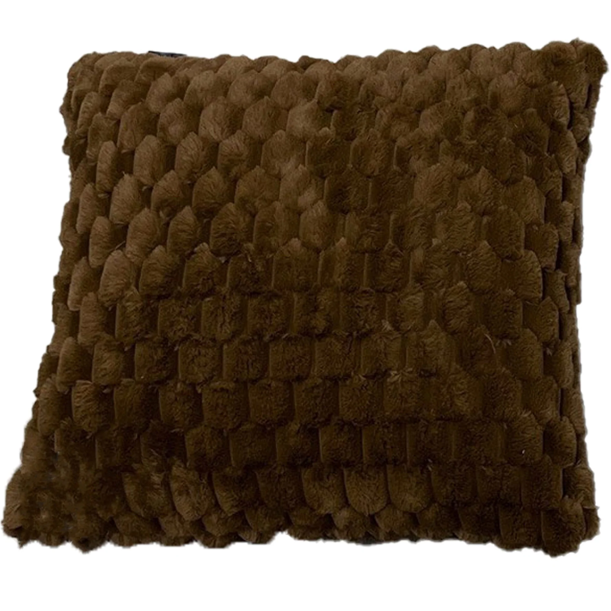 EClair Honeycomb Faux Fur Decorative Throw Pillow, 20x20 Inches - Image 6