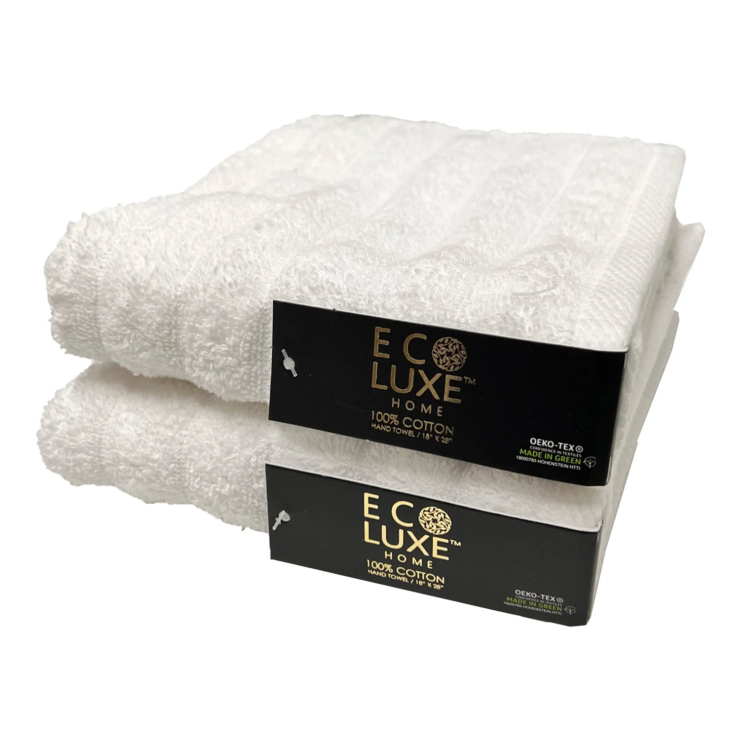 ECO LUXE 2-Pack Ribbed Cotton Hand Towel, 18x28 Inches - Image 4