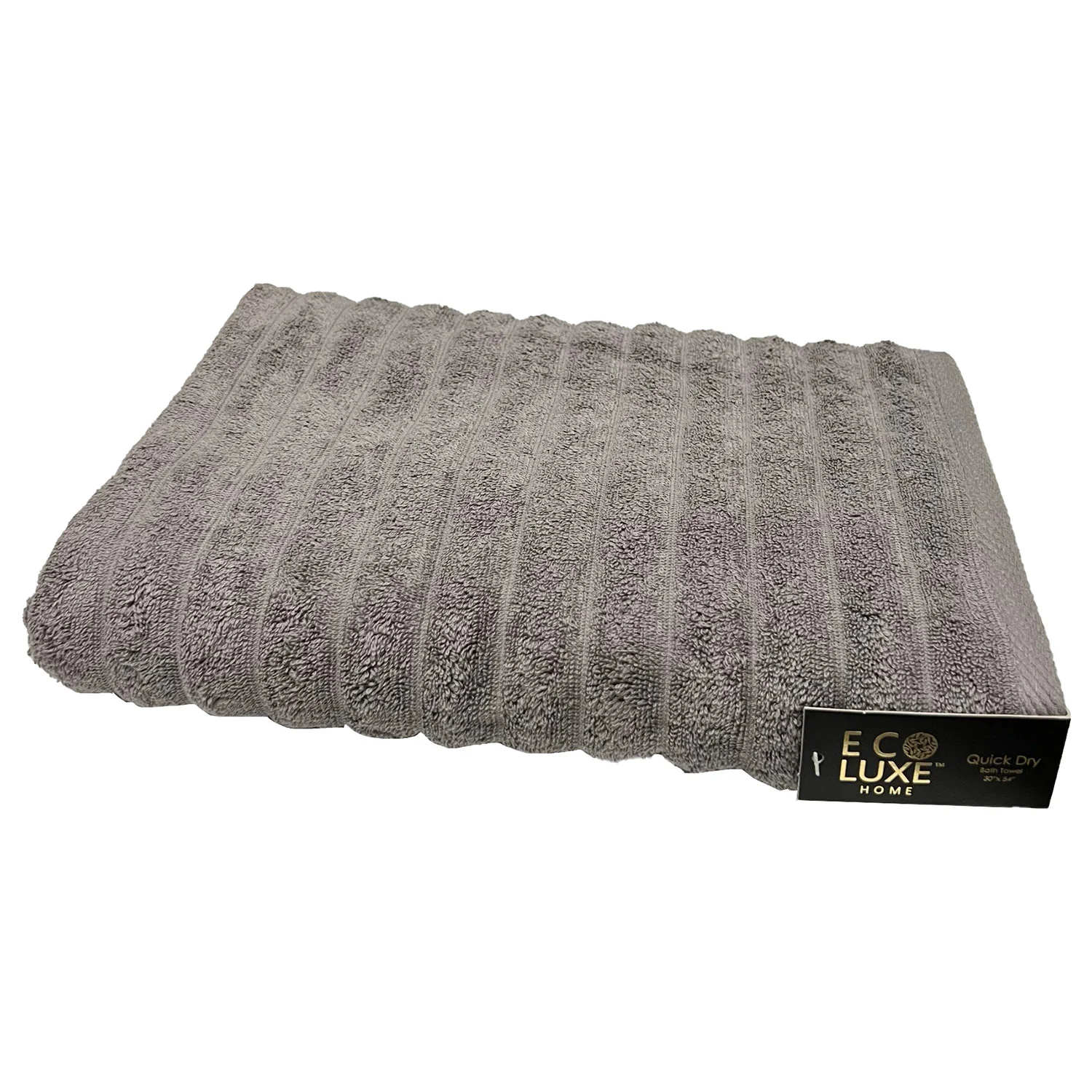 ECO LUXE Ribbed Cotton Bath Towel, 30x54 Inches - Image 2