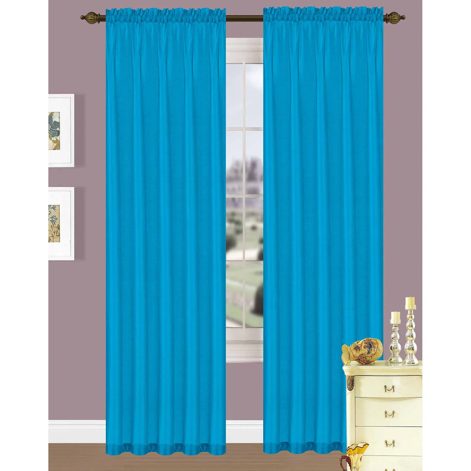 Elfy Faux Silk Rod Pocket Window Panel, 58x84 Inches - Image 10