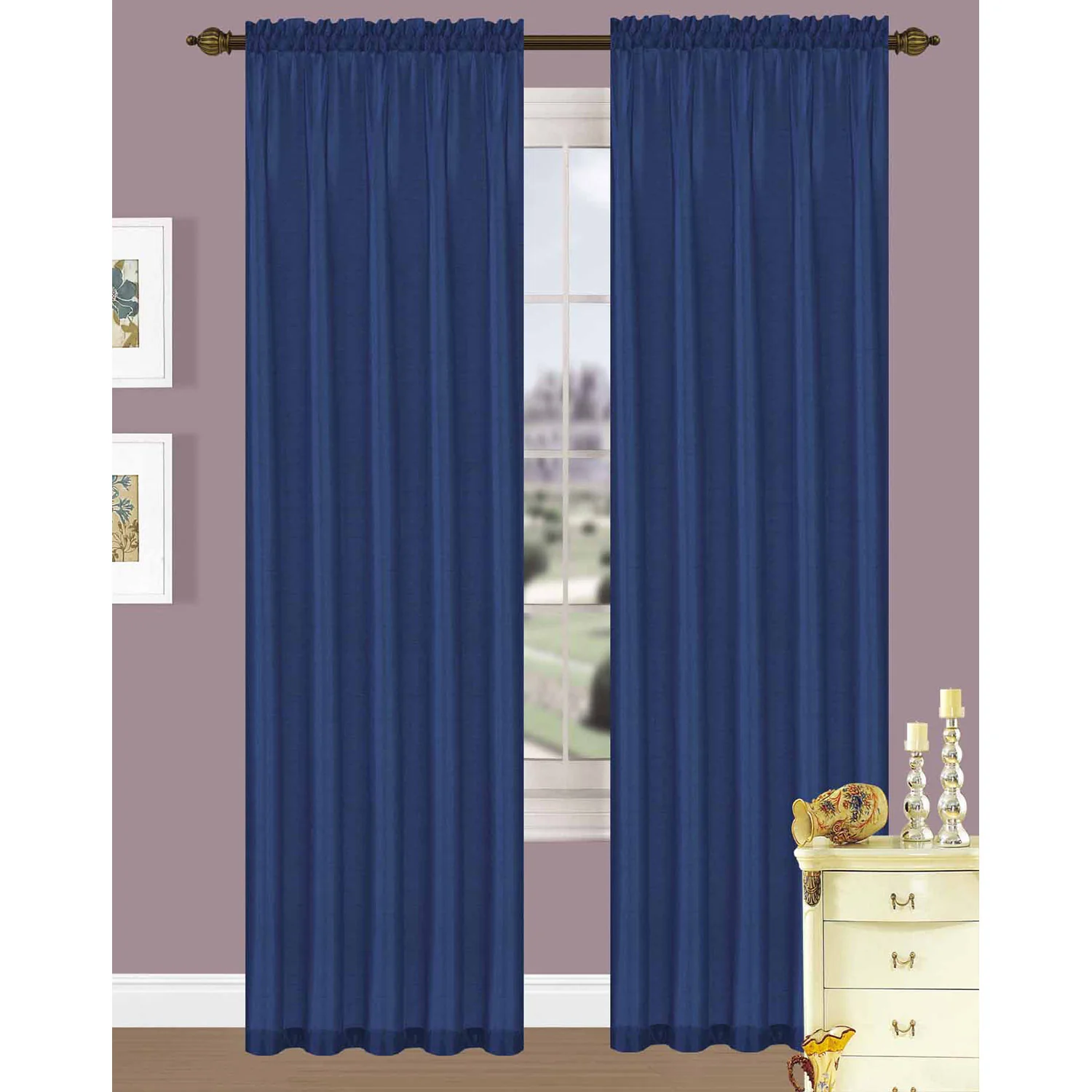 Elfy Faux Silk Rod Pocket Window Panel, 58x84 Inches - Image 11