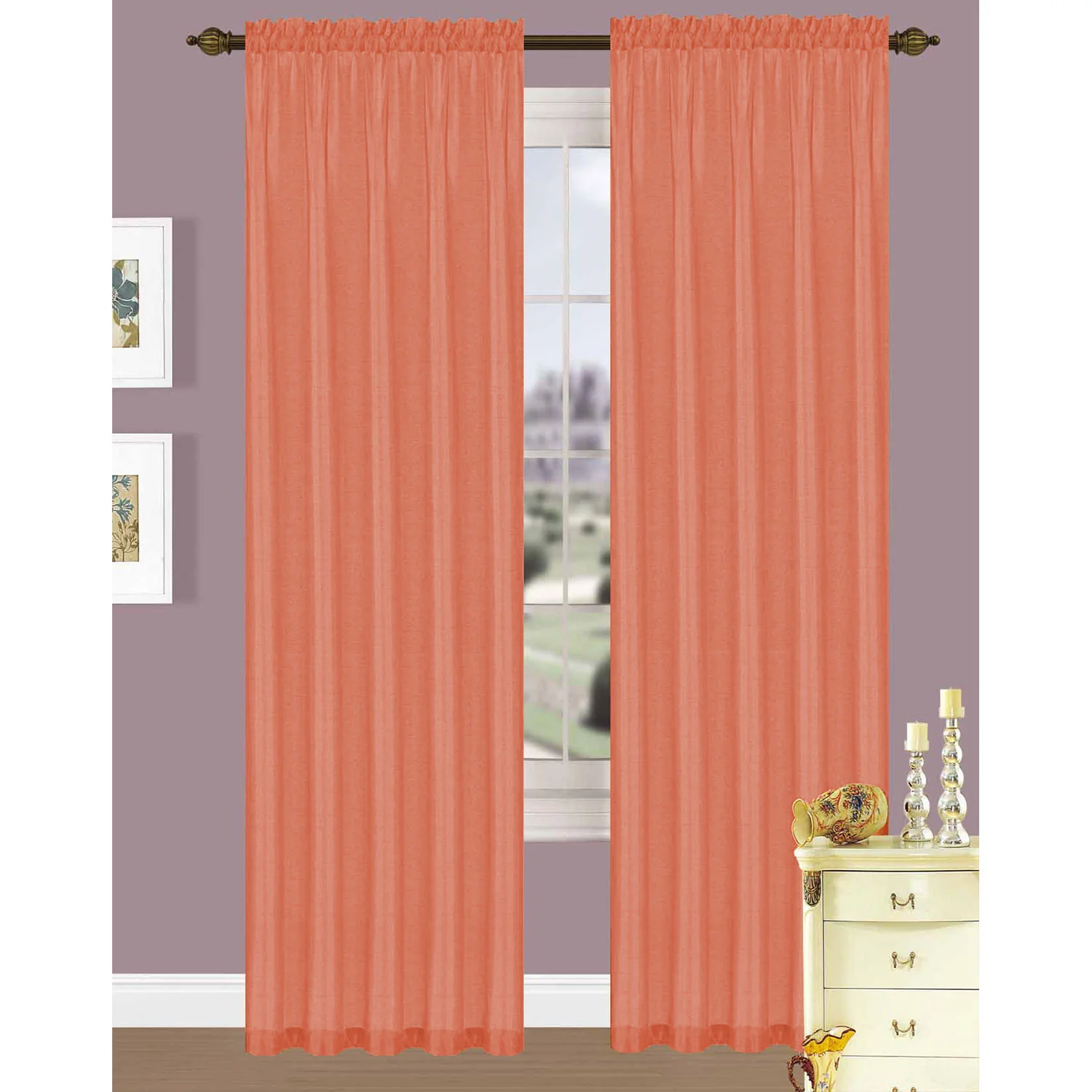 Elfy Faux Silk Rod Pocket Window Panel, 58x84 Inches - Image 12