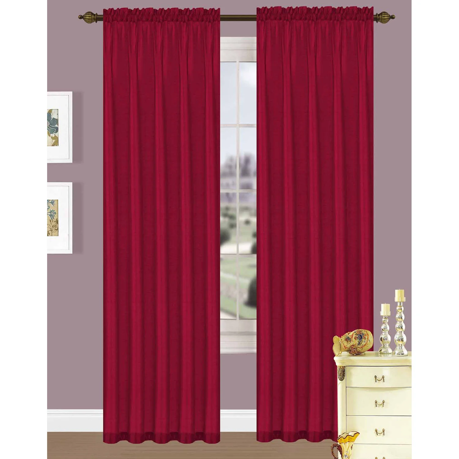 Elfy Faux Silk Rod Pocket Window Panel, 58x84 Inches - Image 14