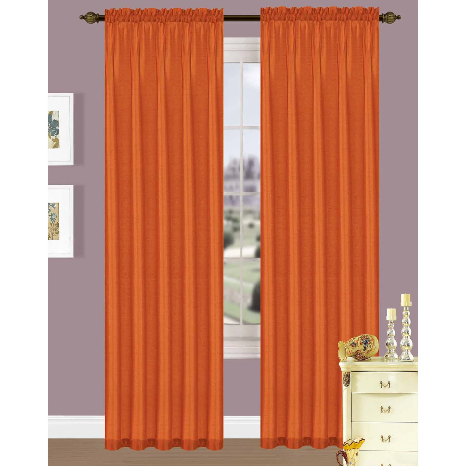 Elfy Faux Silk Rod Pocket Window Panel, 58x84 Inches - Image 15