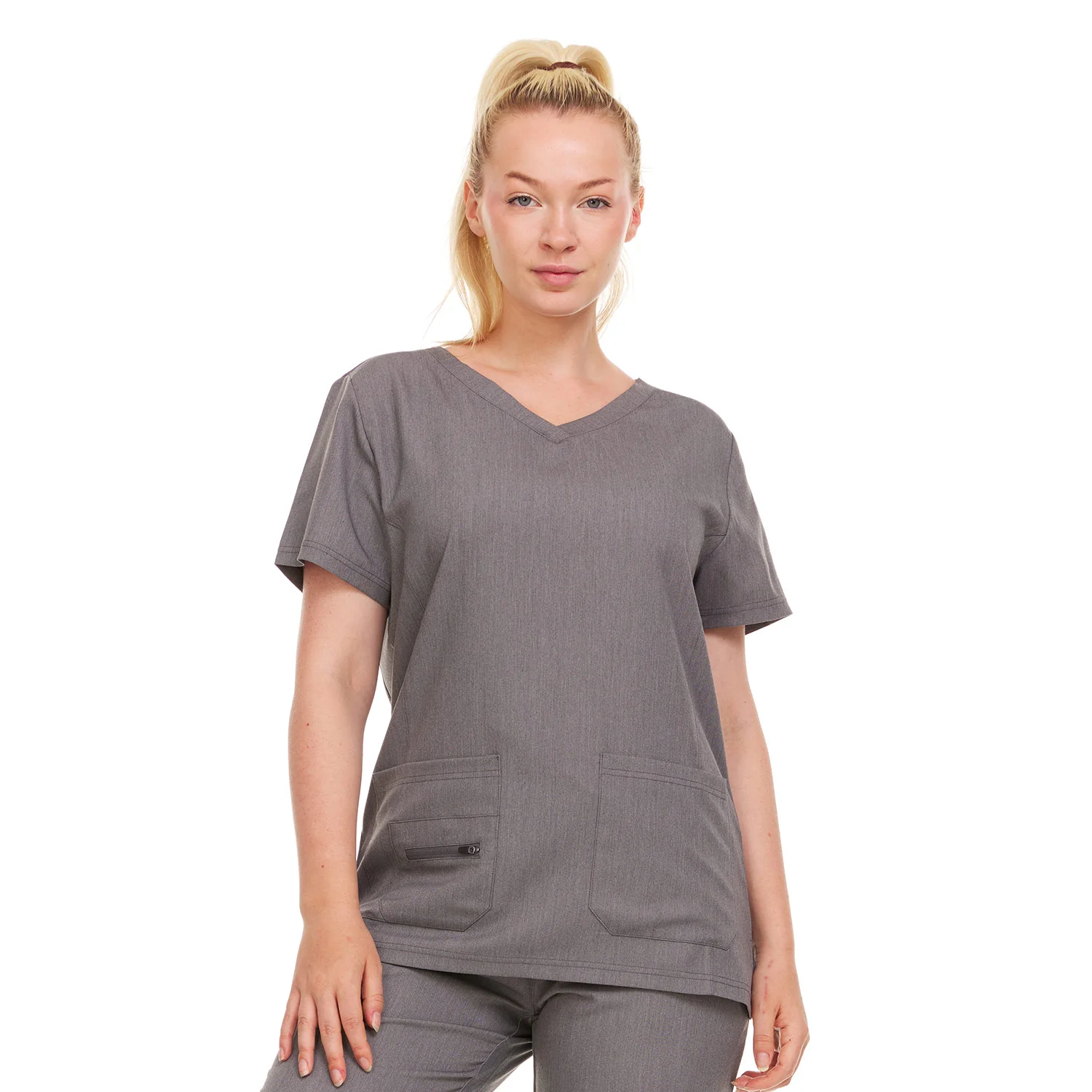Ellen Tracy 4-Way Stretch V-Neck Scrub Top - Image 9