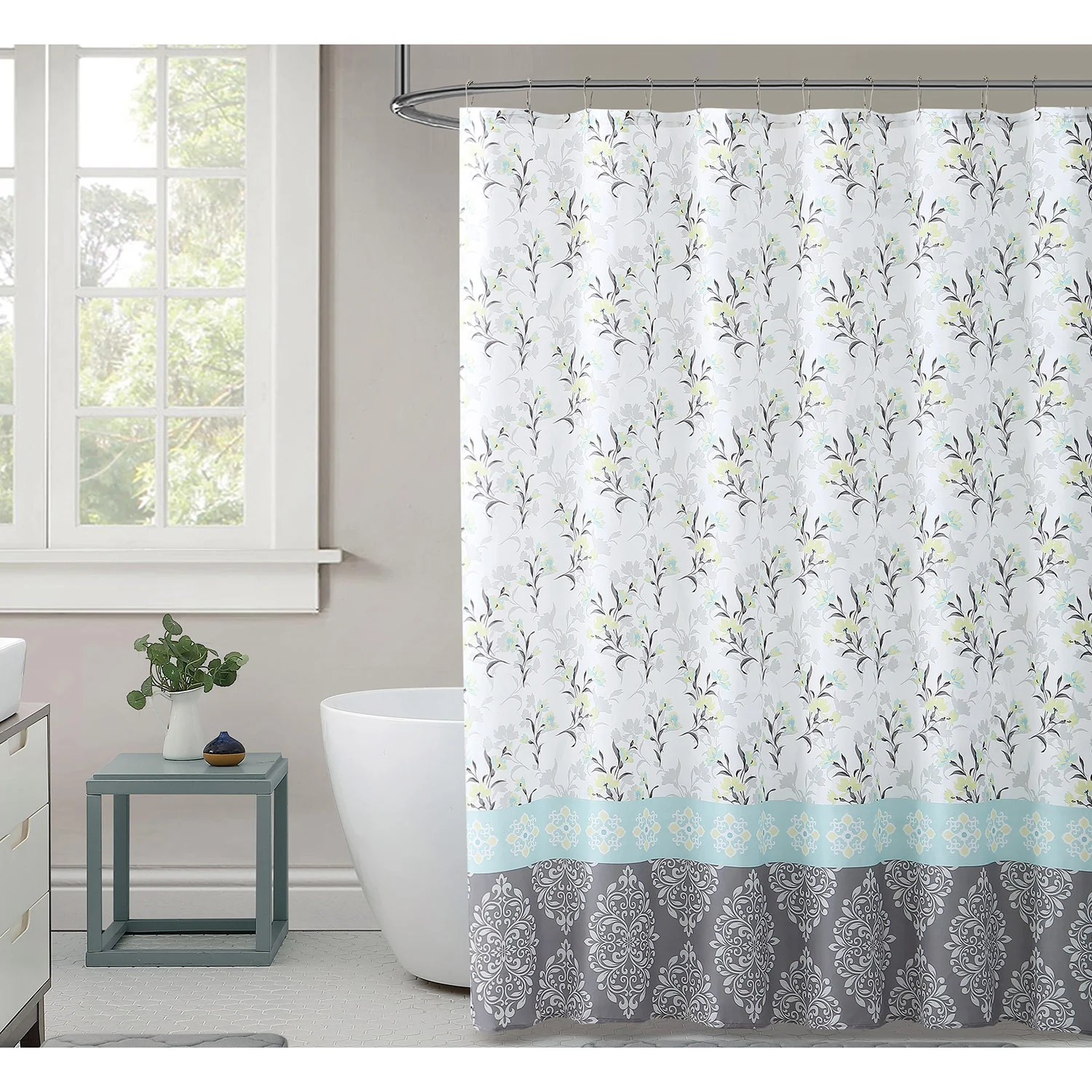 Elley Floral Printed Shower Curtain, Multi, 72x72 Inches