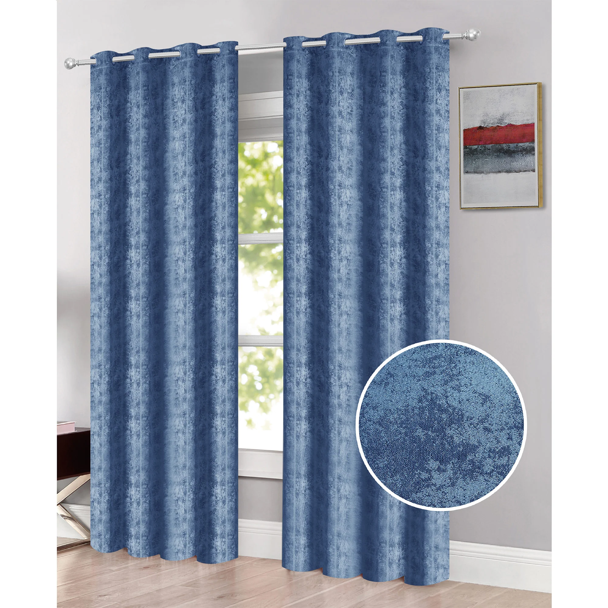 Emerson Jacquard Room Darkening Grommet Window Panel, 54x84 Inches - Image 4