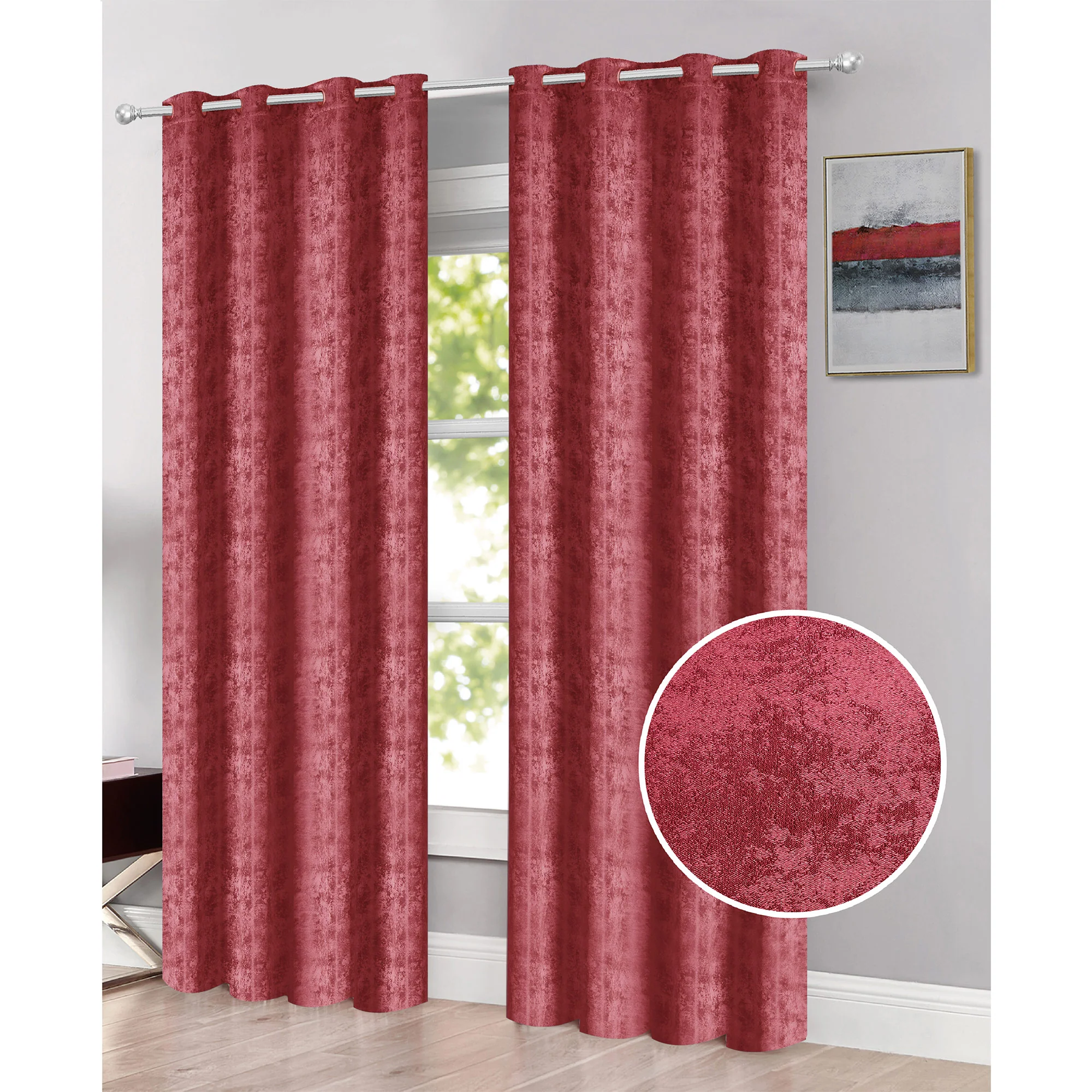 Emerson Jacquard Room Darkening Grommet Window Panel, 54x84 Inches - Image 7
