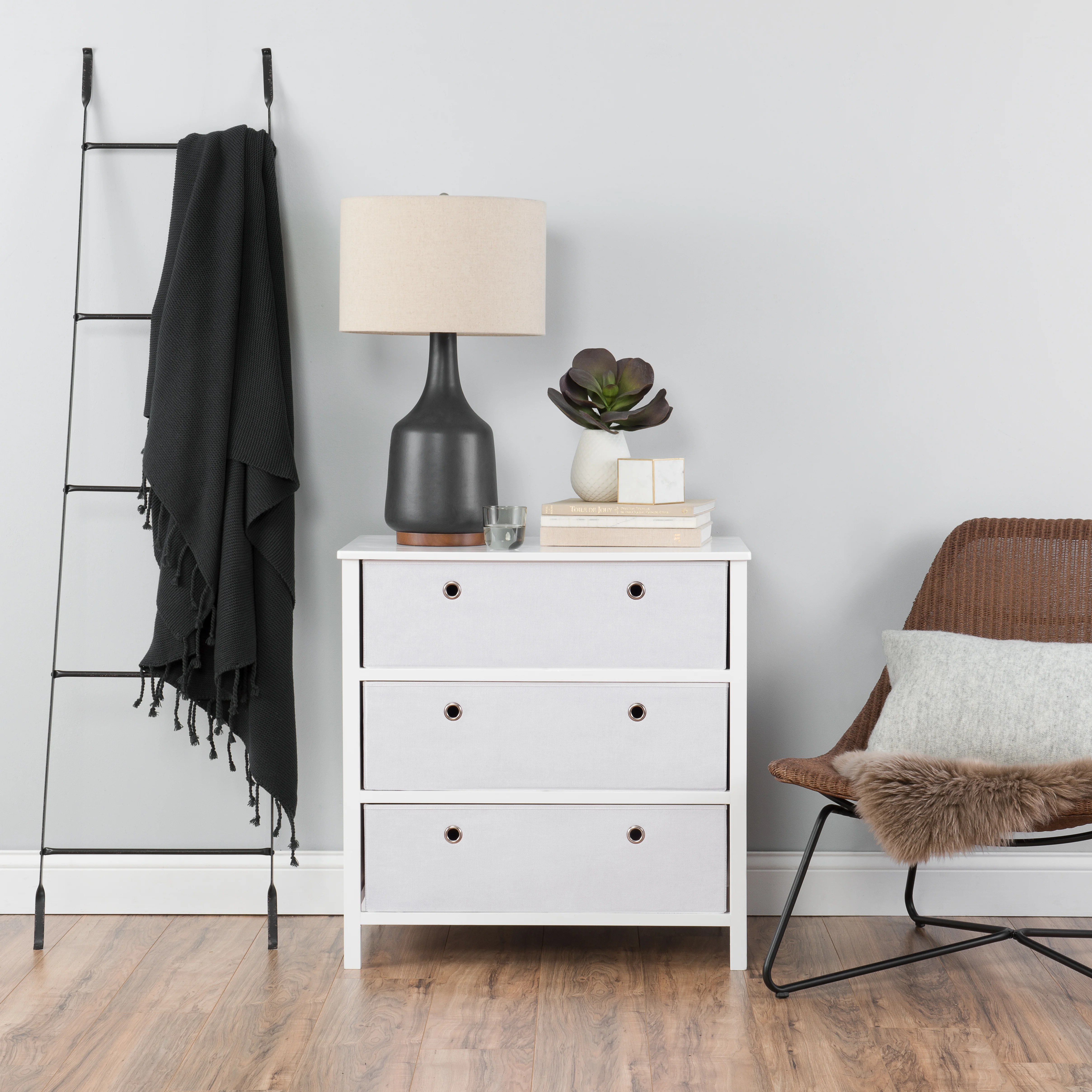 EZ Home Solutions ™ Foldable Furniture 3 Drawer Single Dresser 31" x 31" x 19" - White - Image 2
