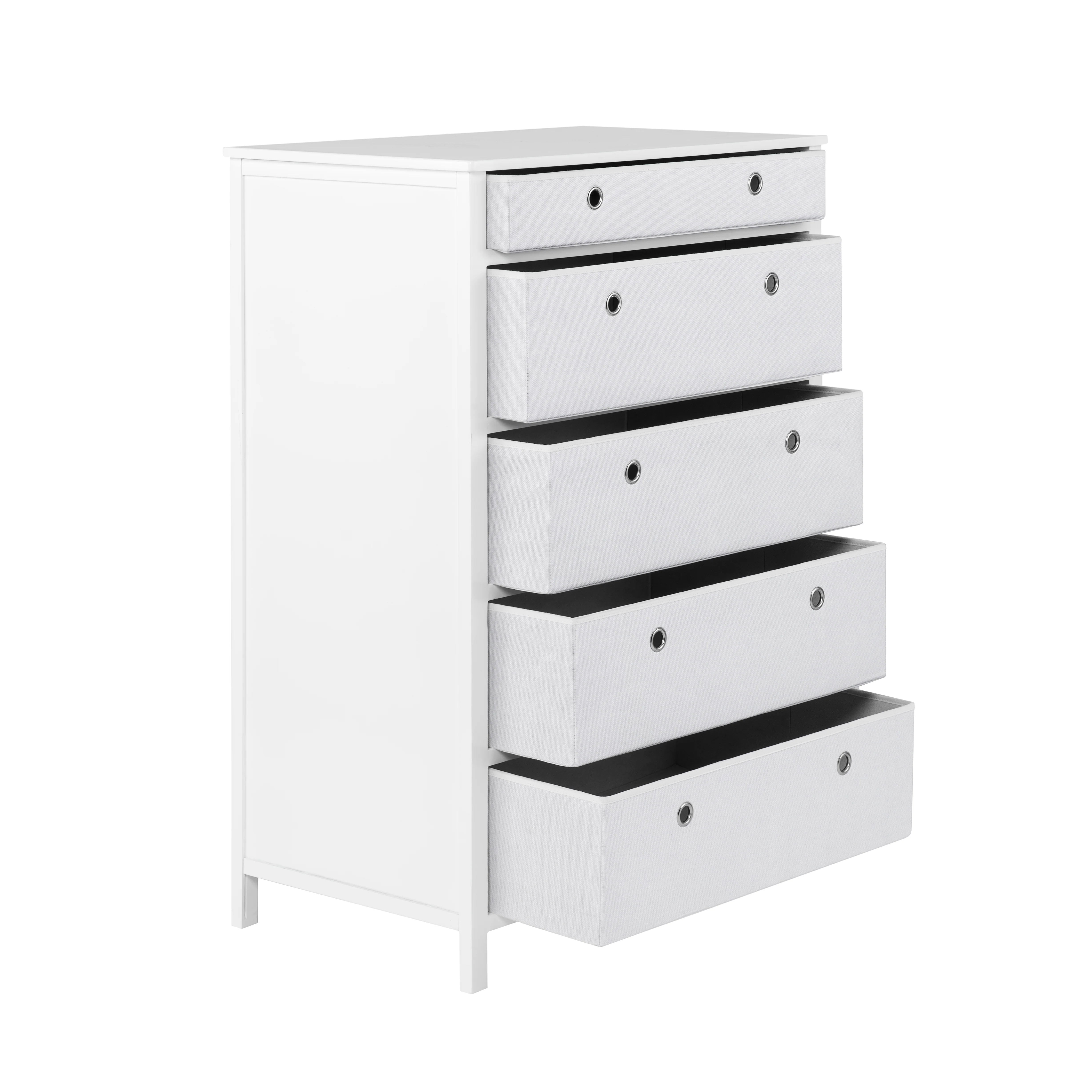 EZ Home Solutions ™ Foldable Furniture 5 Drawer Tall Dresser 45" x 31" x 19" - White - Image 5