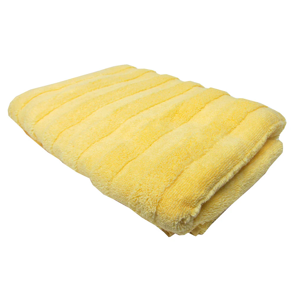 Feather And Stitch Zero Twist Bath Towel, 27x54 Inches, Yellow