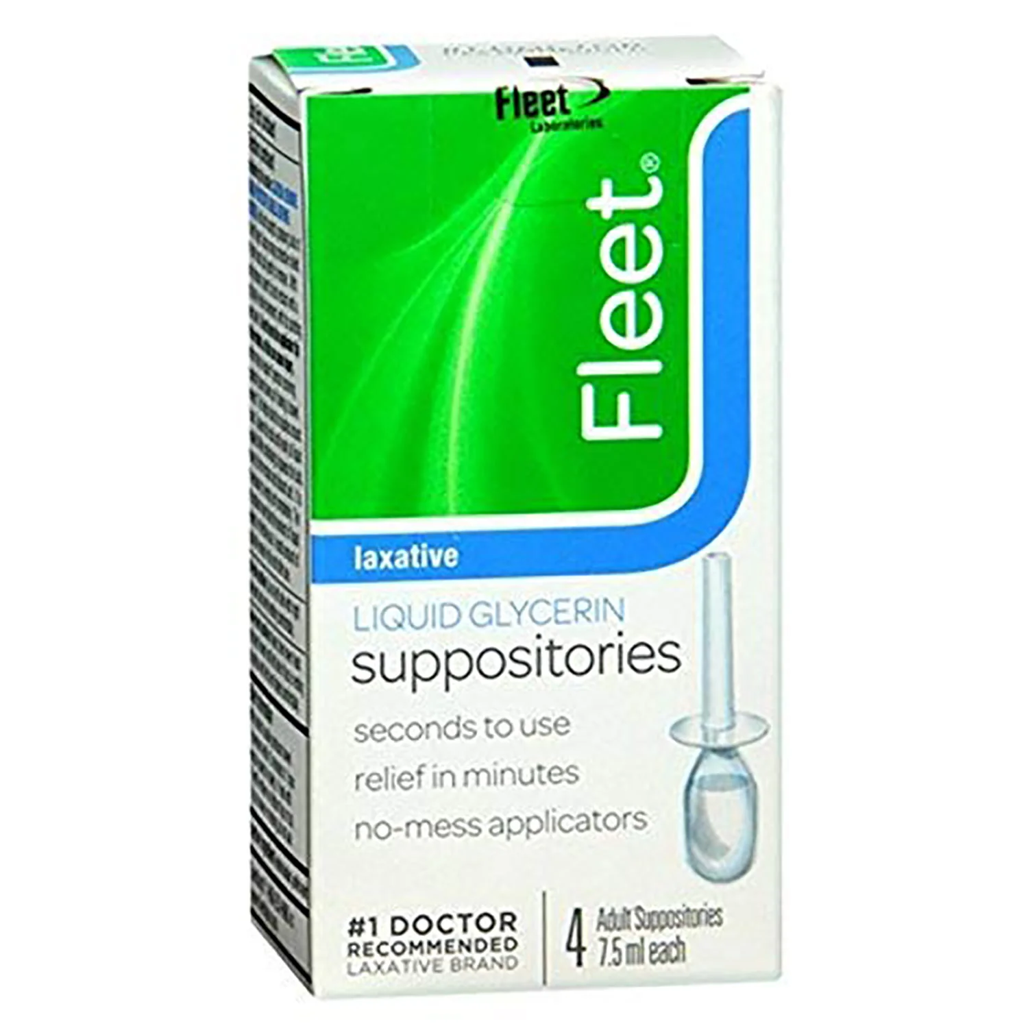 Fleet Liquid Glycerin Laxative Suppositories, 4 Count, 7.5 ml