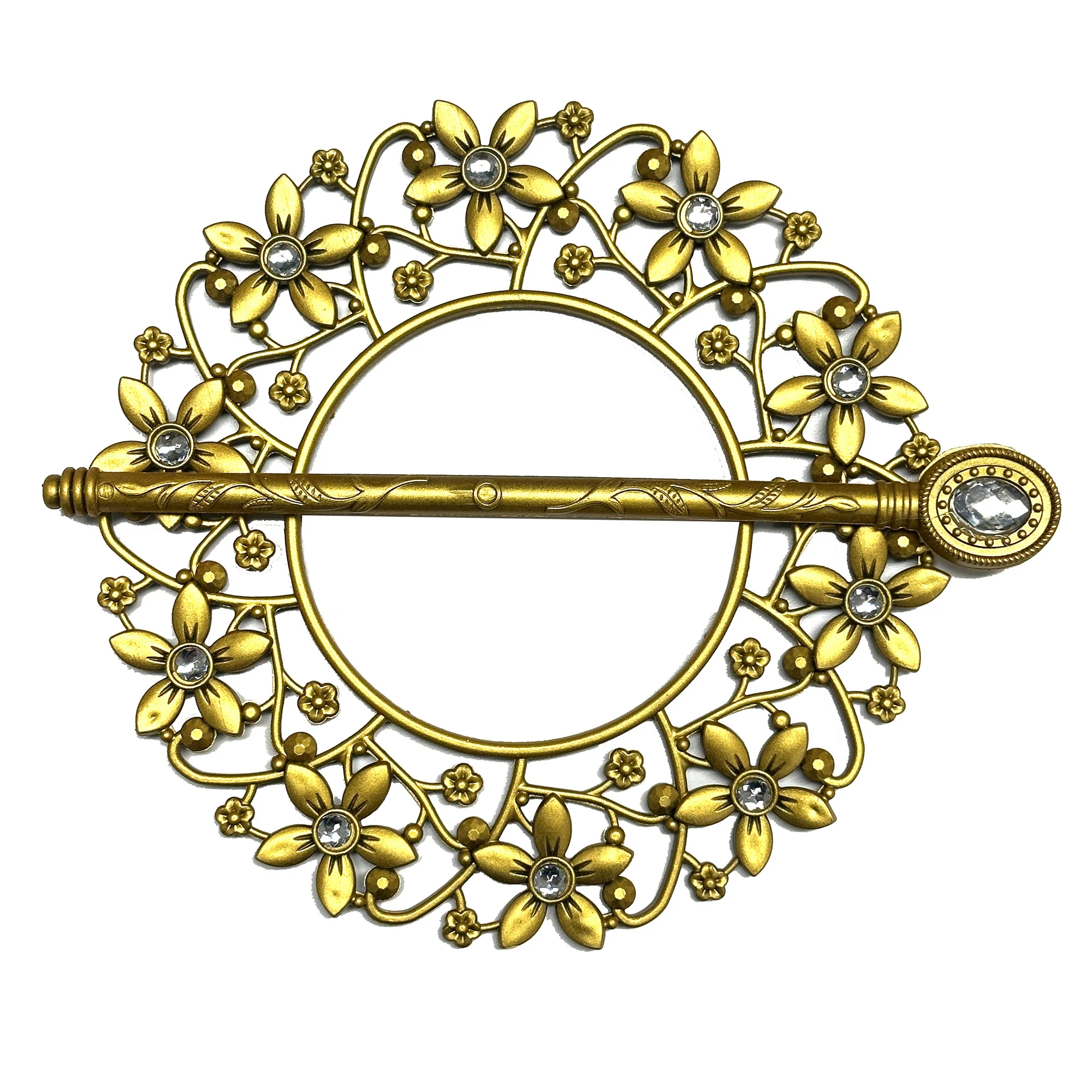 Floral Vines Decorative One Pair Window Curtain Tieback, Gold