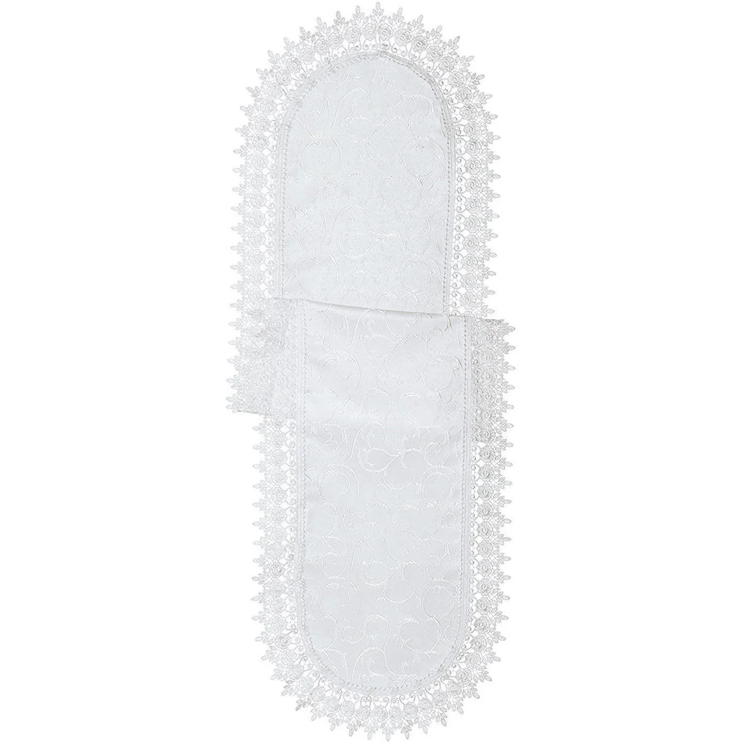 Flower Bow Embroidered Lace Vintage Design Table Runner - Image 5