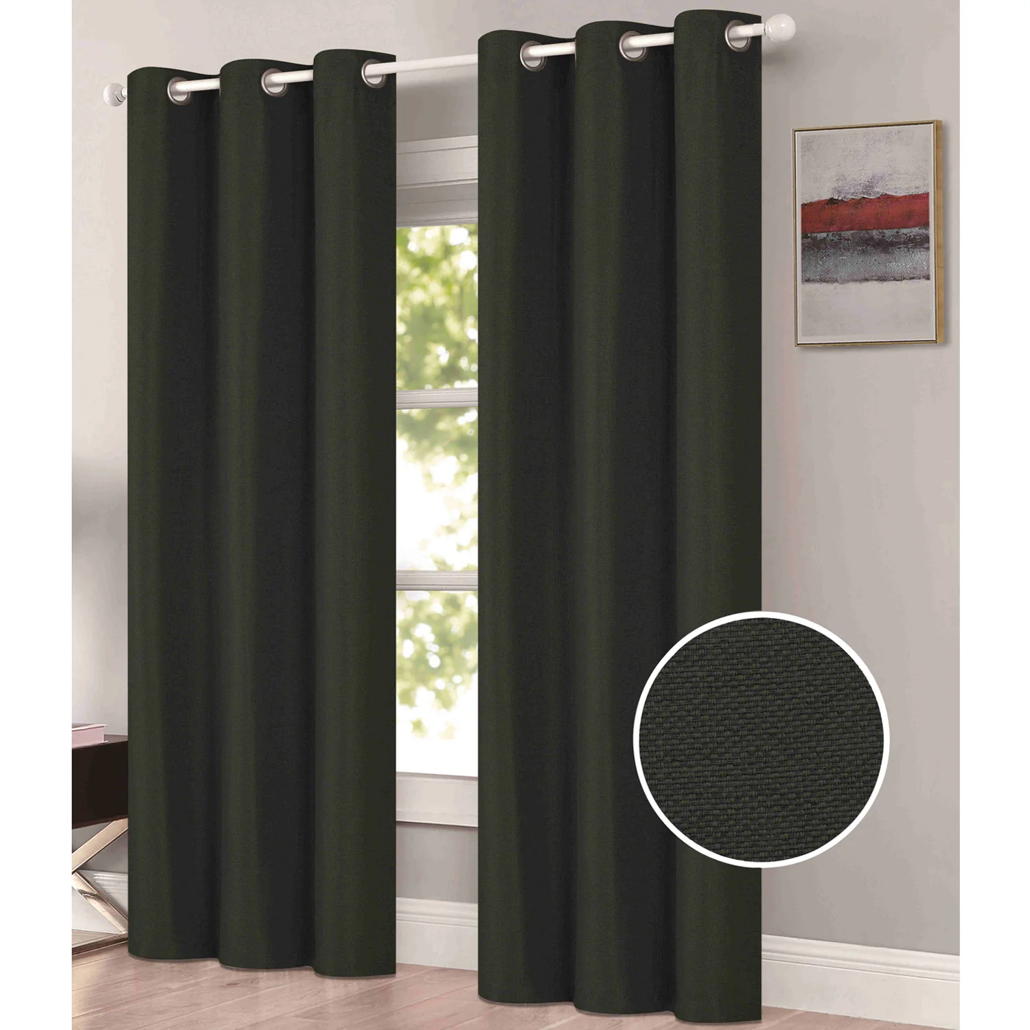 Freida 2-Pack Room Darkening Grommet Window Panels Set, 38x84 Inches Each - Image 11