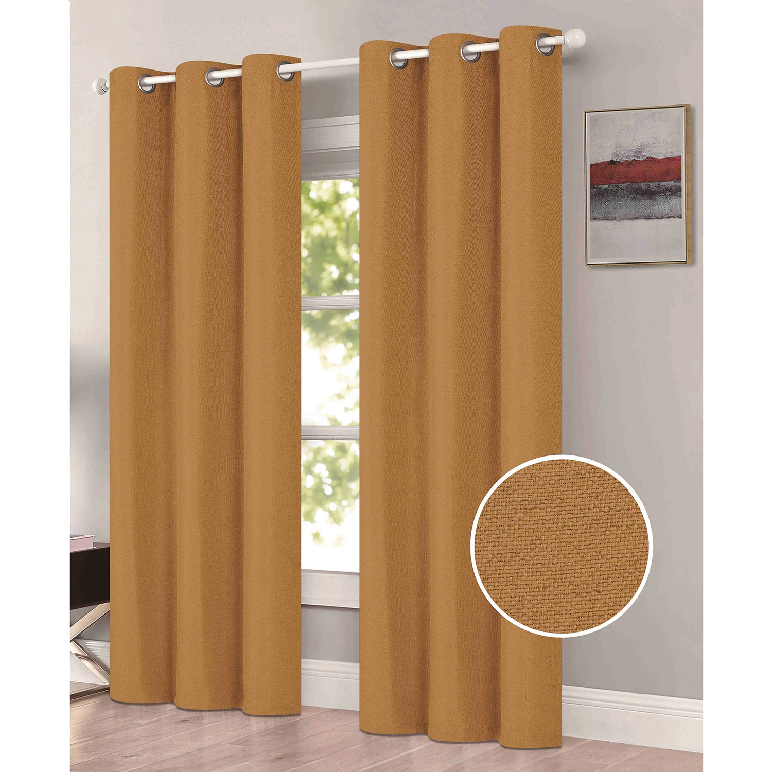 Freida 2-Pack Room Darkening Grommet Window Panels Set, 38x84 Inches Each - Image 4