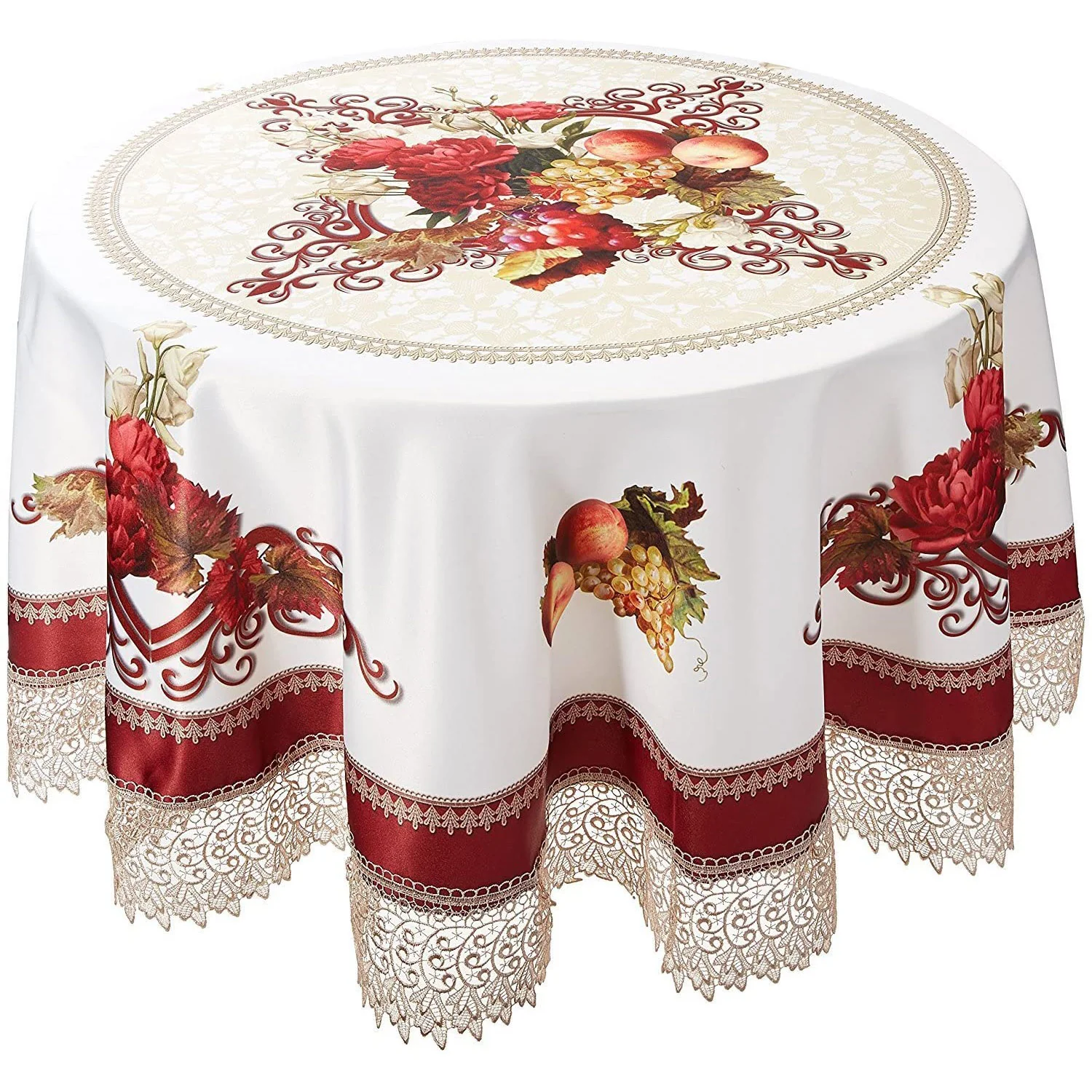 Fruttela Decorative Tablecloth with Macrame Lace Trimming - Image 11