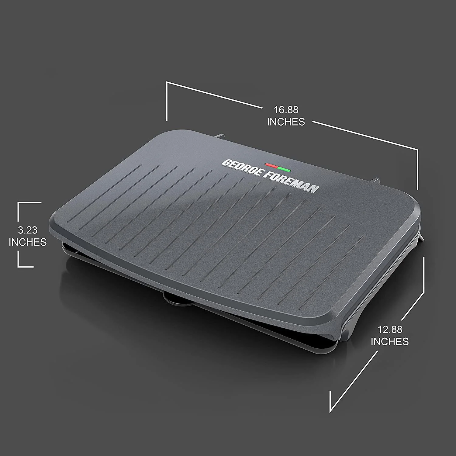 George Foreman 9-Serving Classic Plate Electric Indoor Grill and Panini Press, Gray - Image 8