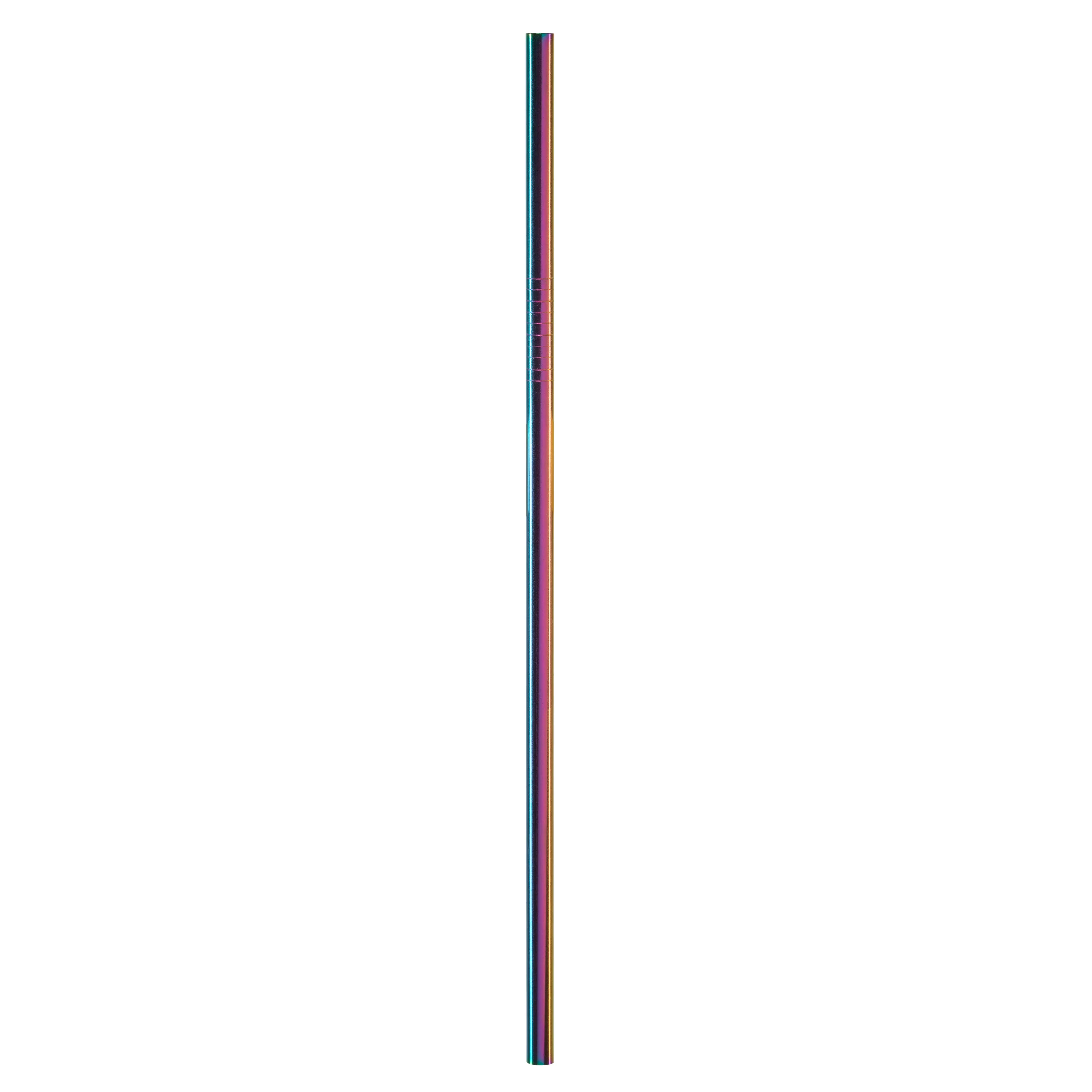 Gforce Eco-Friendly Reusable Stainless Steel Rainbow 10 Pack Straw Set, with 2 Cleaning Brushes - Image 2