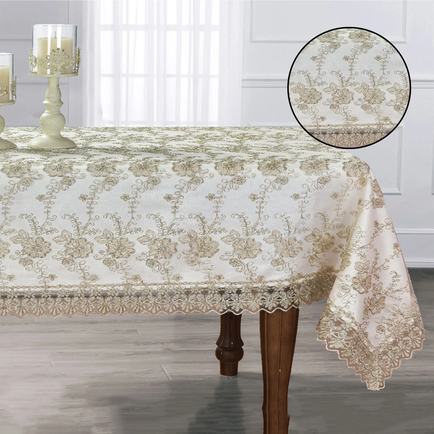 Gloria Floral Embroidery Tablecloth - Image 11