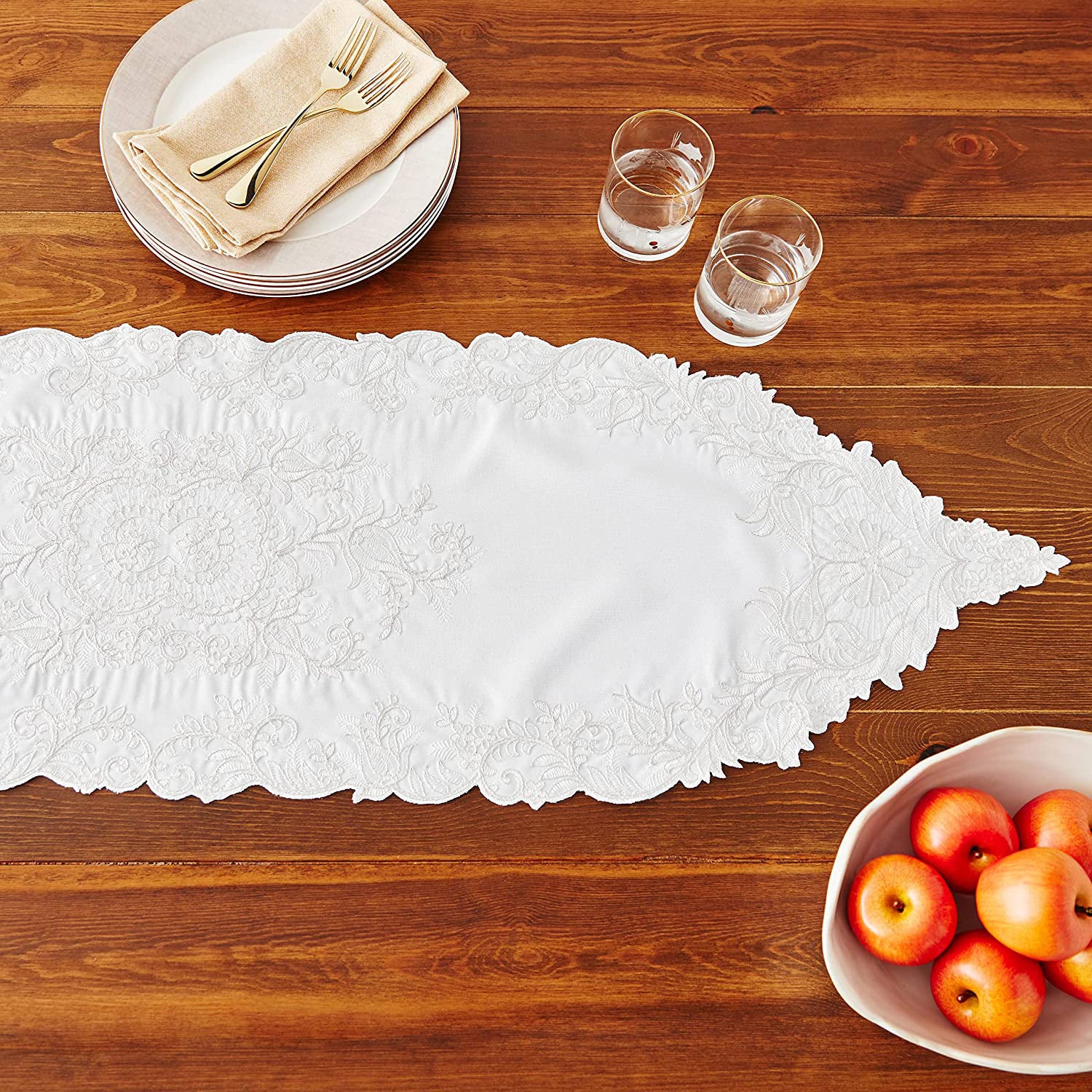 Glory Elegant Floral Embroidered Table Runner - Image 10
