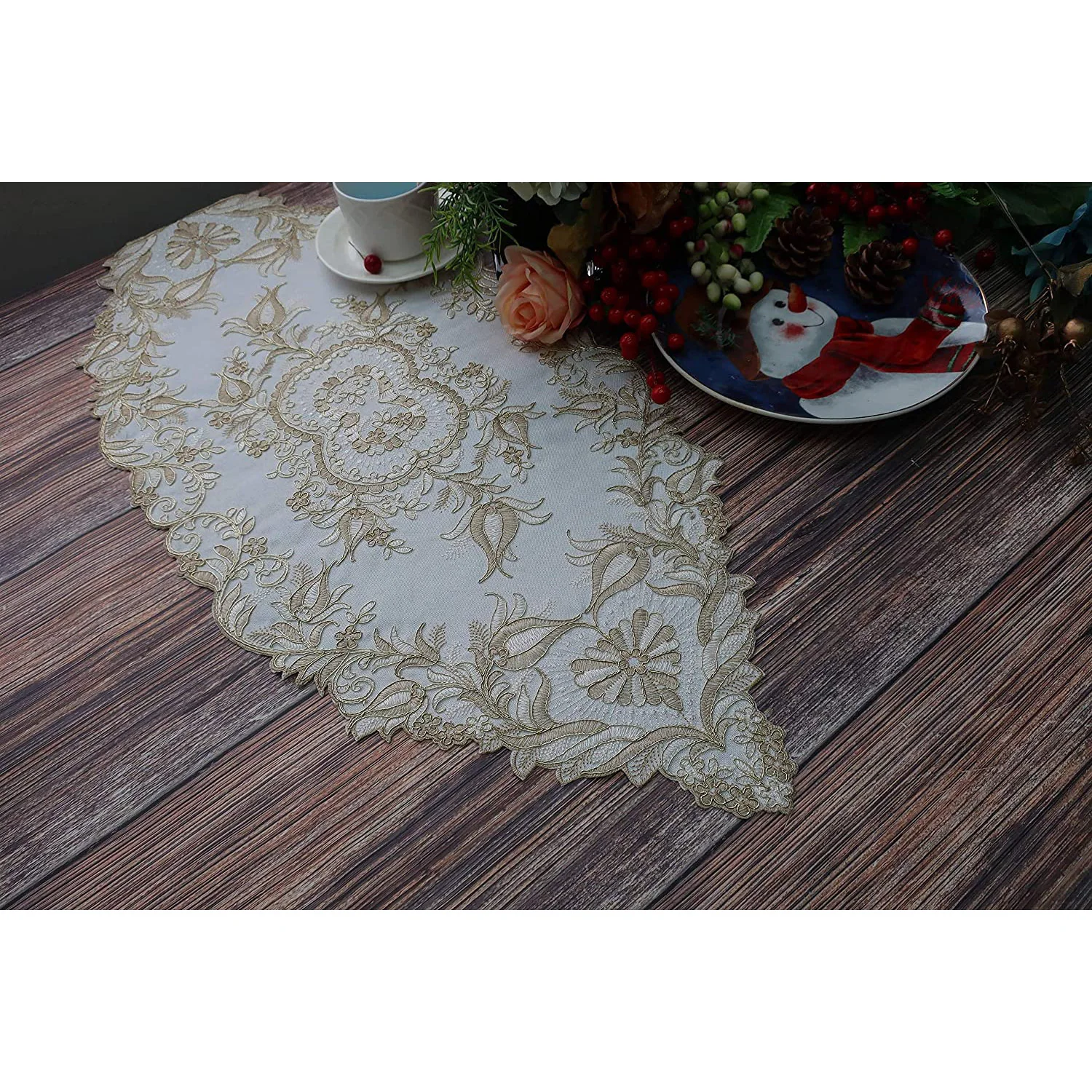 Glory Elegant Floral Embroidered Table Runner - Image 18