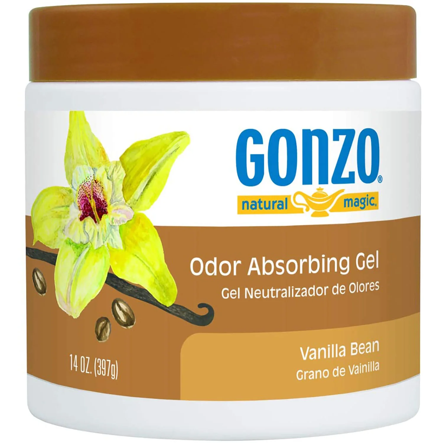 Gonzo Odor Absorbing Gel Odor Eliminator, 14 Ounce, Vanilla Bean