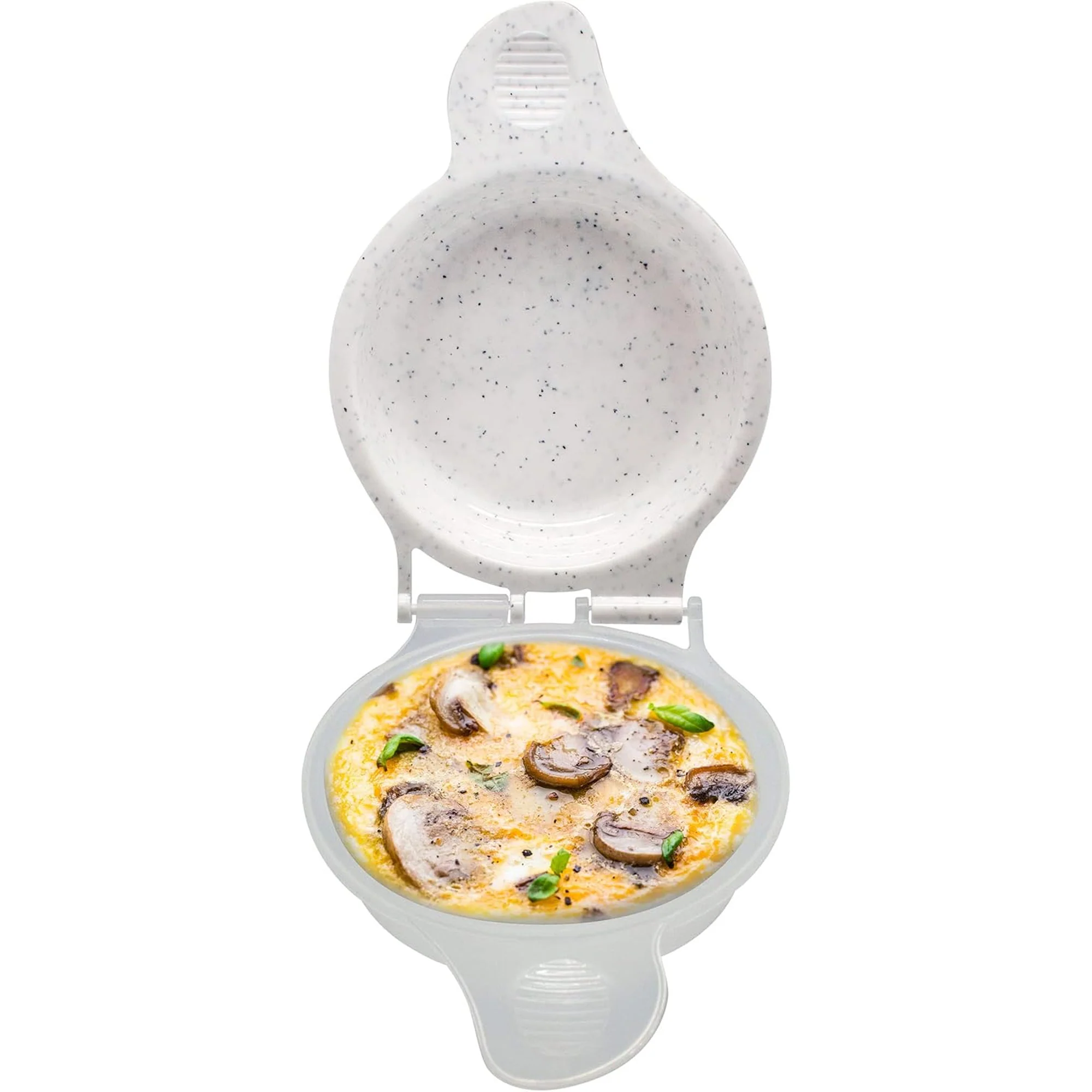 Good Living Microwave Egg Muffin Breakfast Sandwich Pan, Speckled White, 2 Oz