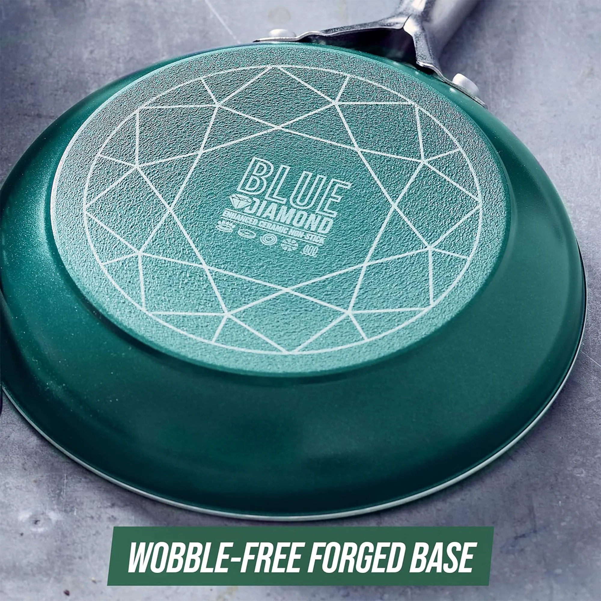 Green Diamond Enhanced Ceramic Nonstick Fry Pan with Lid, Green-Clear, 10 Inches - Image 3