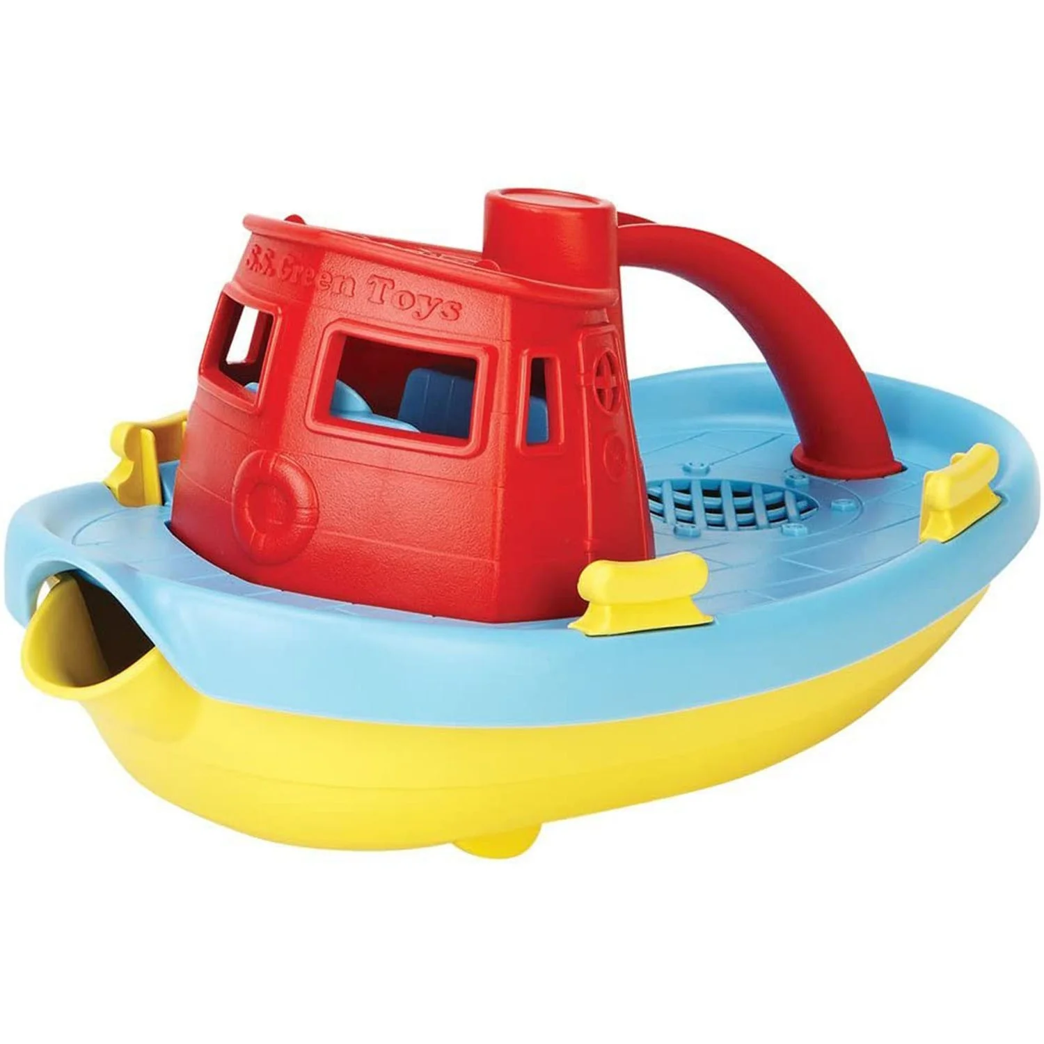 Green Toys Scoop and Pour Fun My First Classic Tug Boat, Red