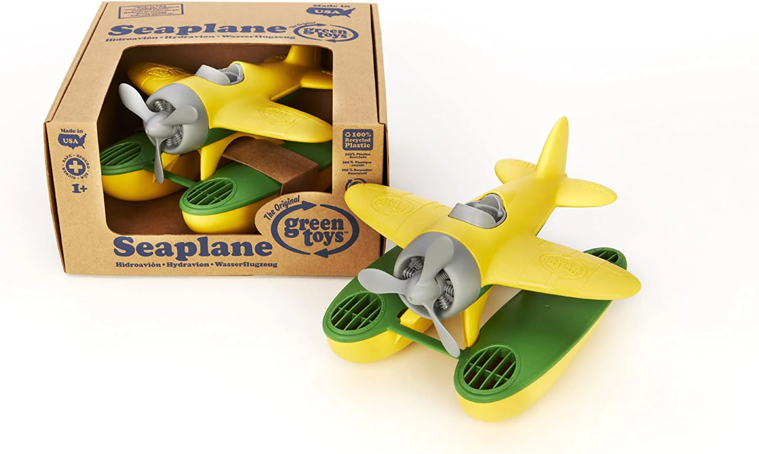 Green Toys Seaplane Toy, Yellow-Green - Image 4
