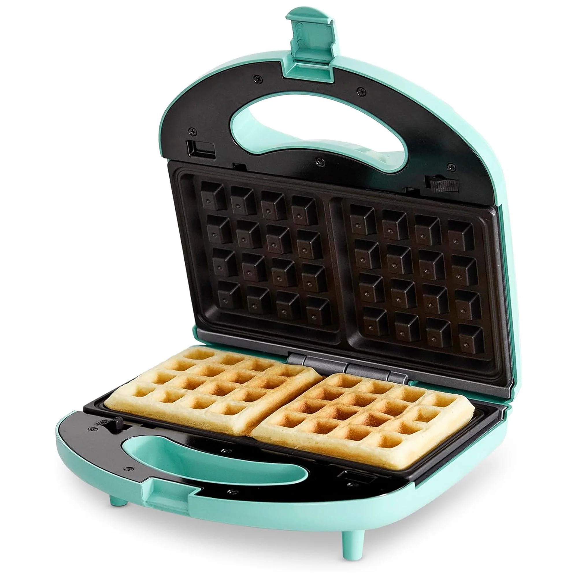 GreenLife Double Electric Ceramic NonStick Waffle Maker, Turquoise