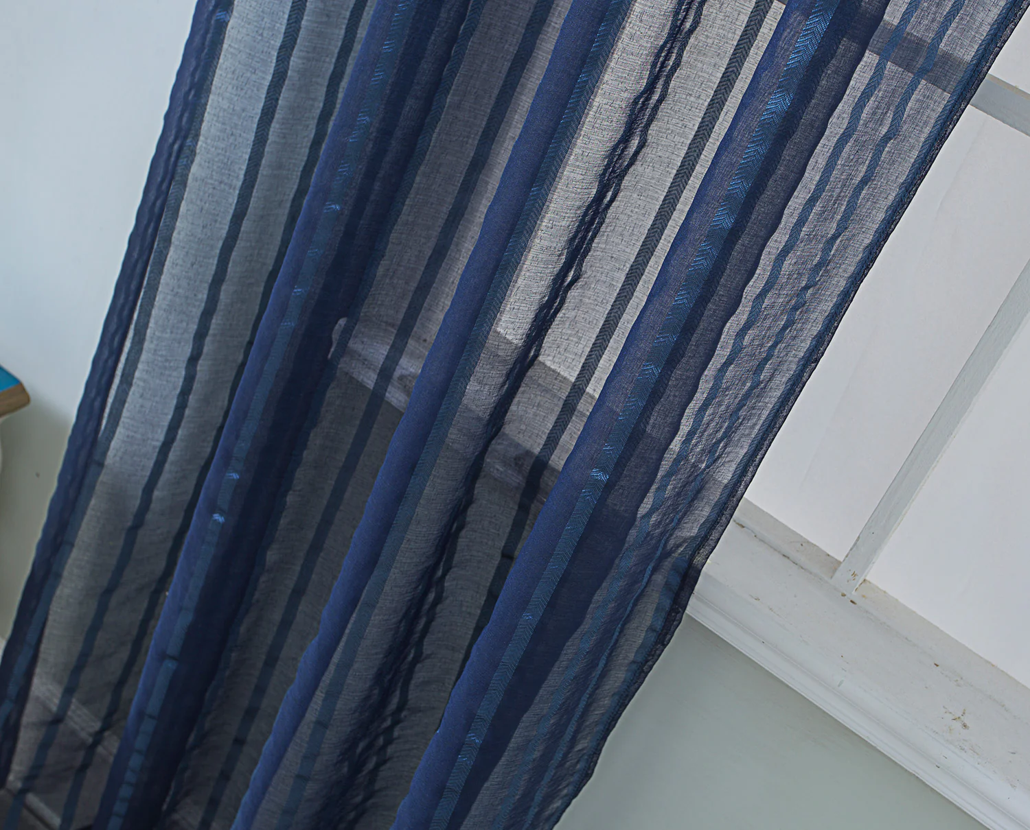 Gretchen Striped Rod Pocket Window Panel with Attached Valance, 54x90 Inches - Image 2