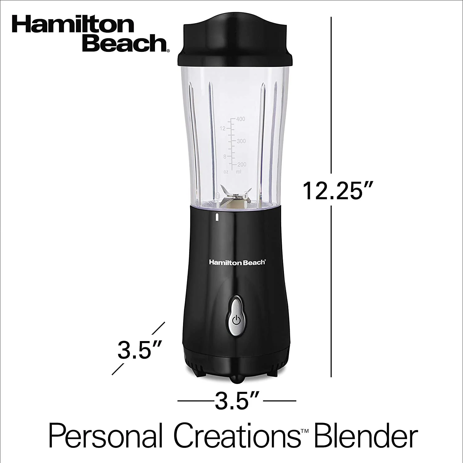 Hamilton Beach Personal Creations Single-Serve Blender With Travel Lid, Black, 14 Ounces - Image 7