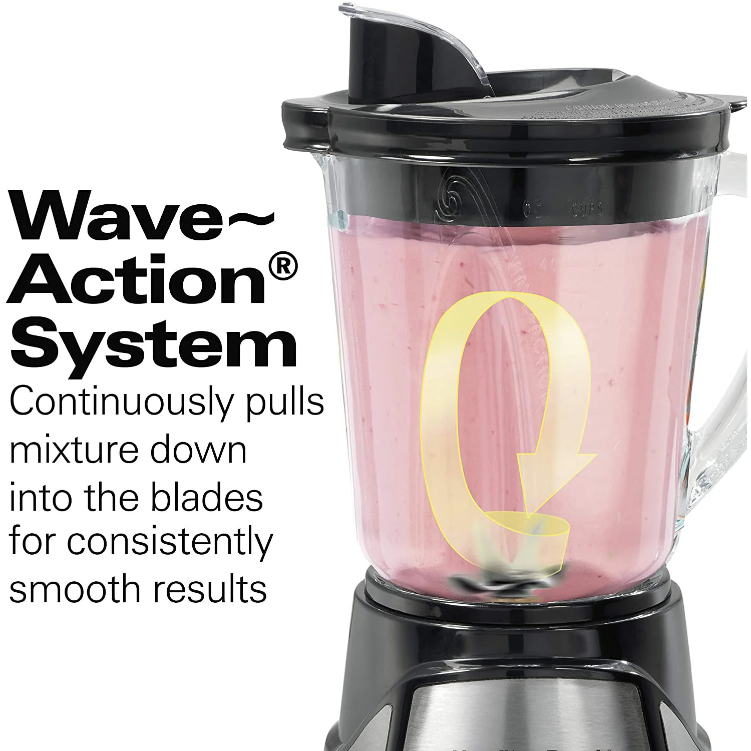 Hamilton Beach Power Elite Glass 2-In-1 Blender With Chopper, Stainless Steel- Black - Image 3