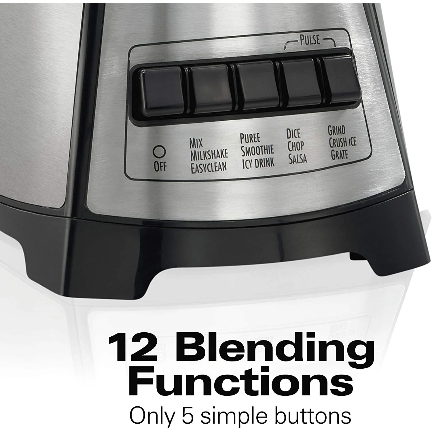 Hamilton Beach Power Elite Glass 2-In-1 Blender With Chopper, Stainless Steel- Black - Image 4