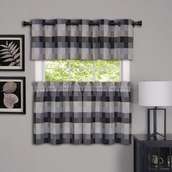 Harvard - Window Curtain Tier Pair - 57x36 Black
