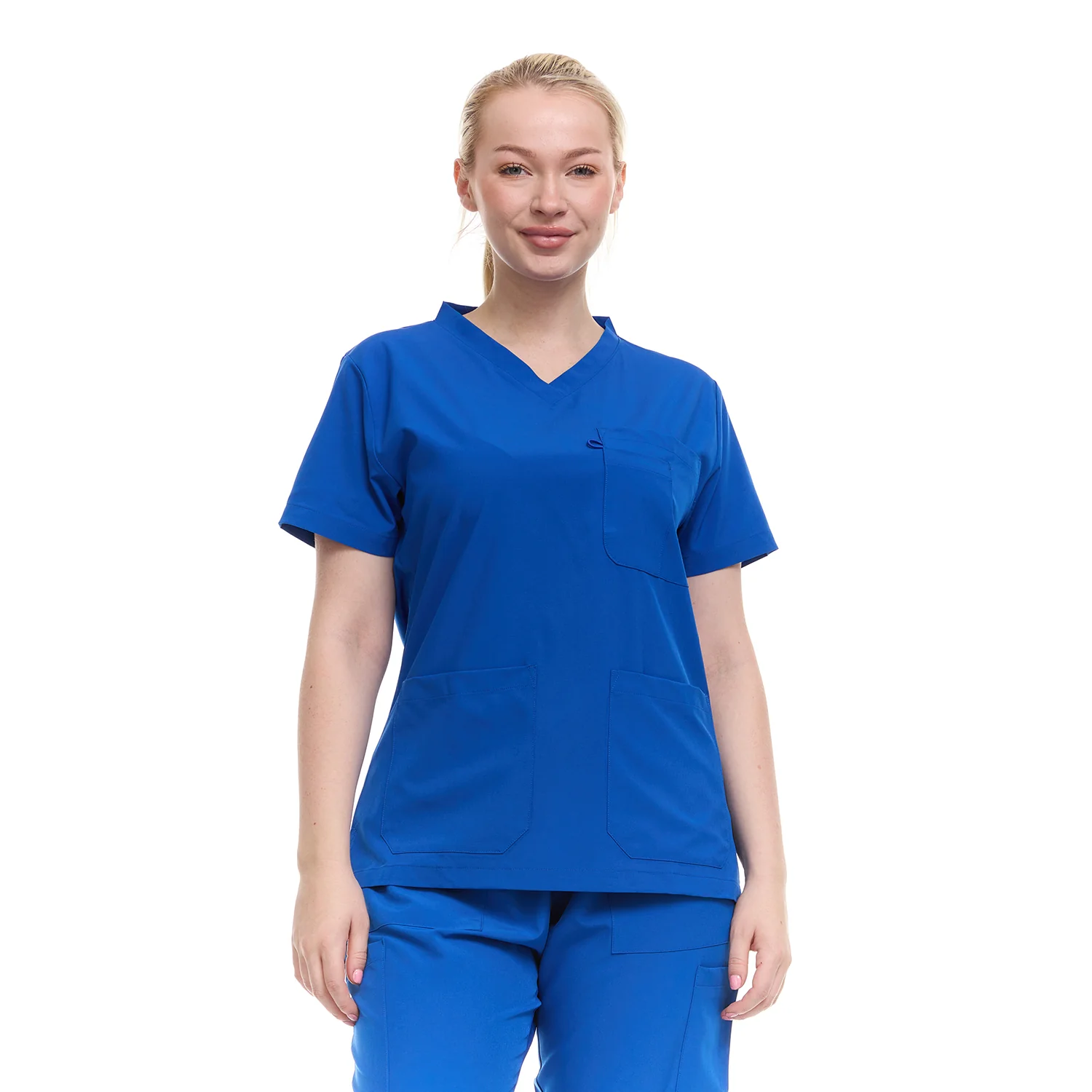 Heal Wear 4-Way Stretch V-Neck Women's Medical Scrub Top - Image 14